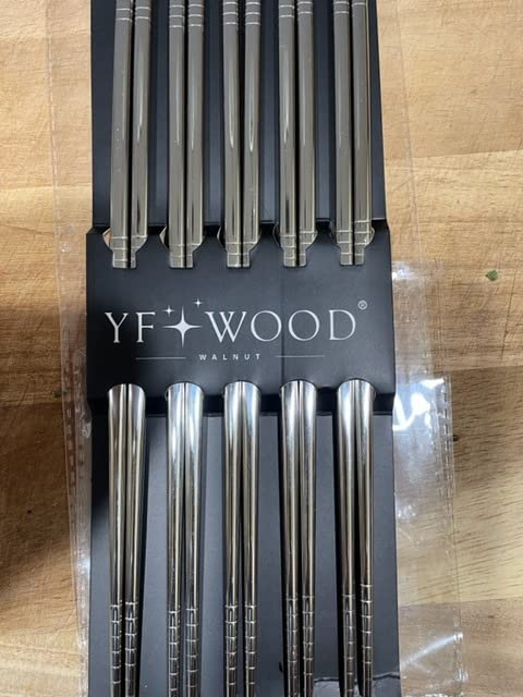 IQCWOOD 10 Pairs 304 Stainless Steel Korean Chopsticks, 8.66 Inch | Reusable Korean Chopsticks for Daily Meals, Metal Classic Style Chopsticks with Flat Design, Dishwasher Safe, for Asian Food customer photo 2