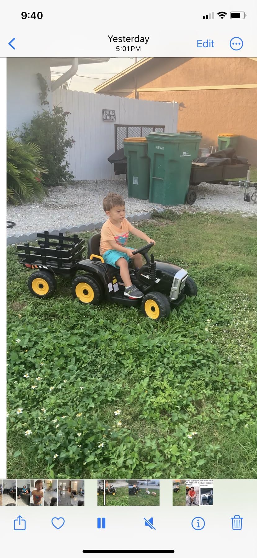 Costzon Ride on Tractor with Detachable Trailer, 12V Kids Electric Vehicle customer photo 2