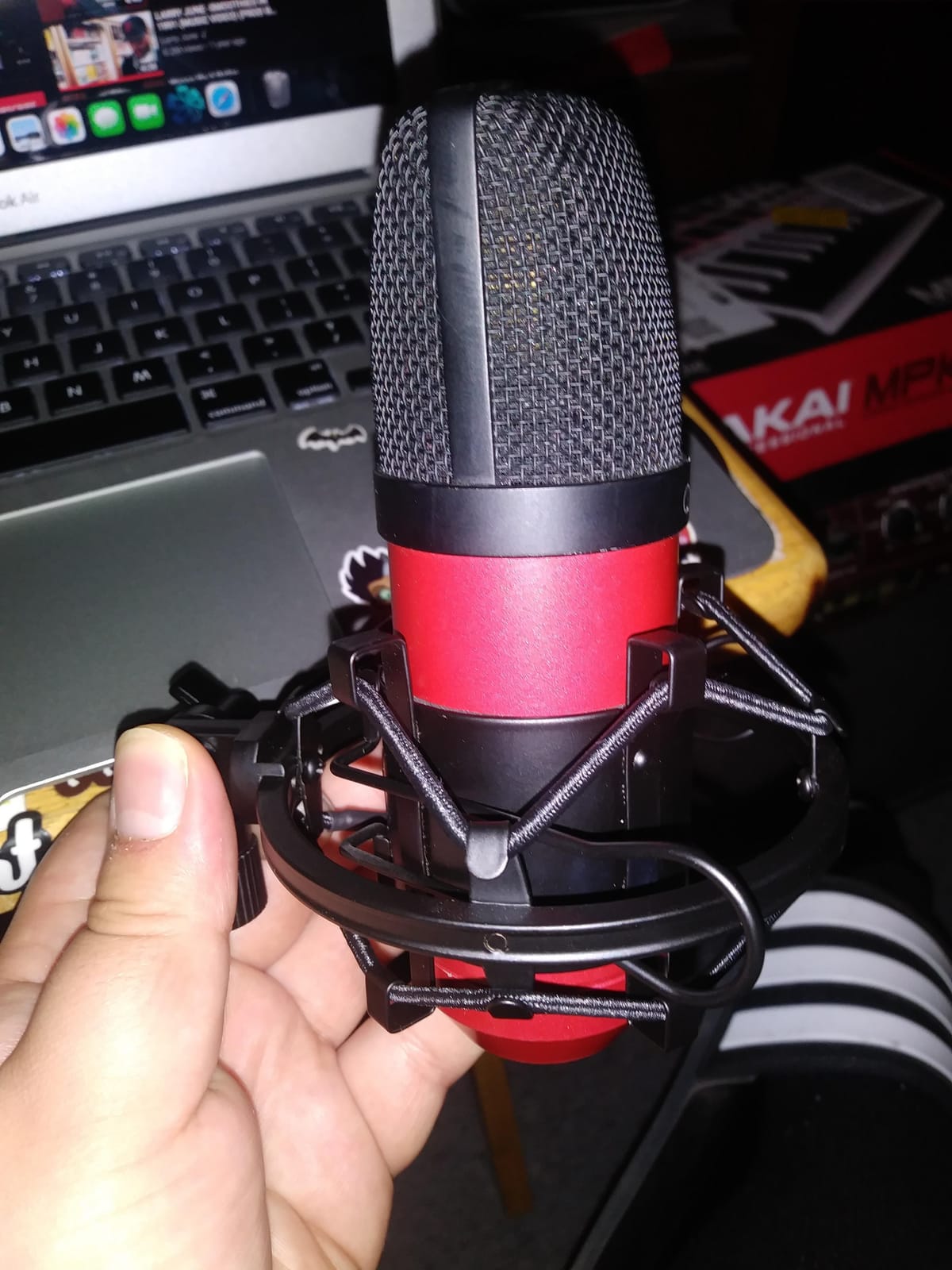 Microphone Shock Mount Mic Holder, Anti-Vibration Suspension Shock Mount Mic Holder Clip for 43mm-47mm Diameter Condenser Microphone customer photo 1