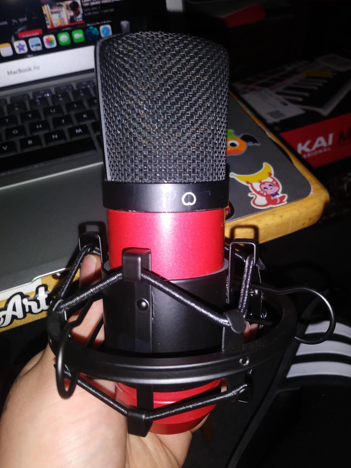 Microphone Shock Mount Mic Holder, Anti-Vibration Suspension Shock Mount Mic Holder Clip for 43mm-47mm Diameter Condenser Microphone customer photo 2