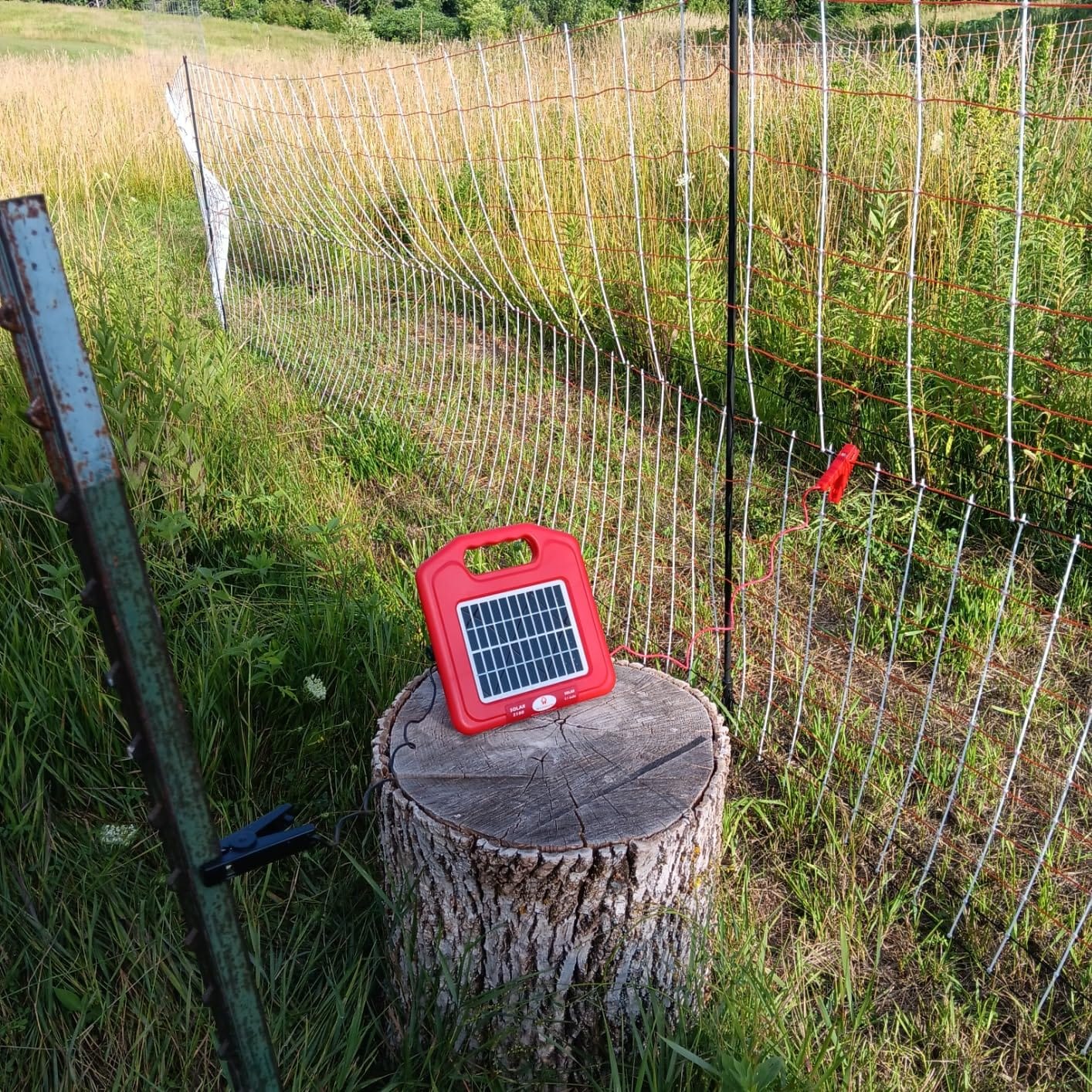 Solar Electric Fence Charger 5 Mile - Solar Powered Energizer for Livestock - Low Impedance Solar Fencer Battery Powered customer photo 2