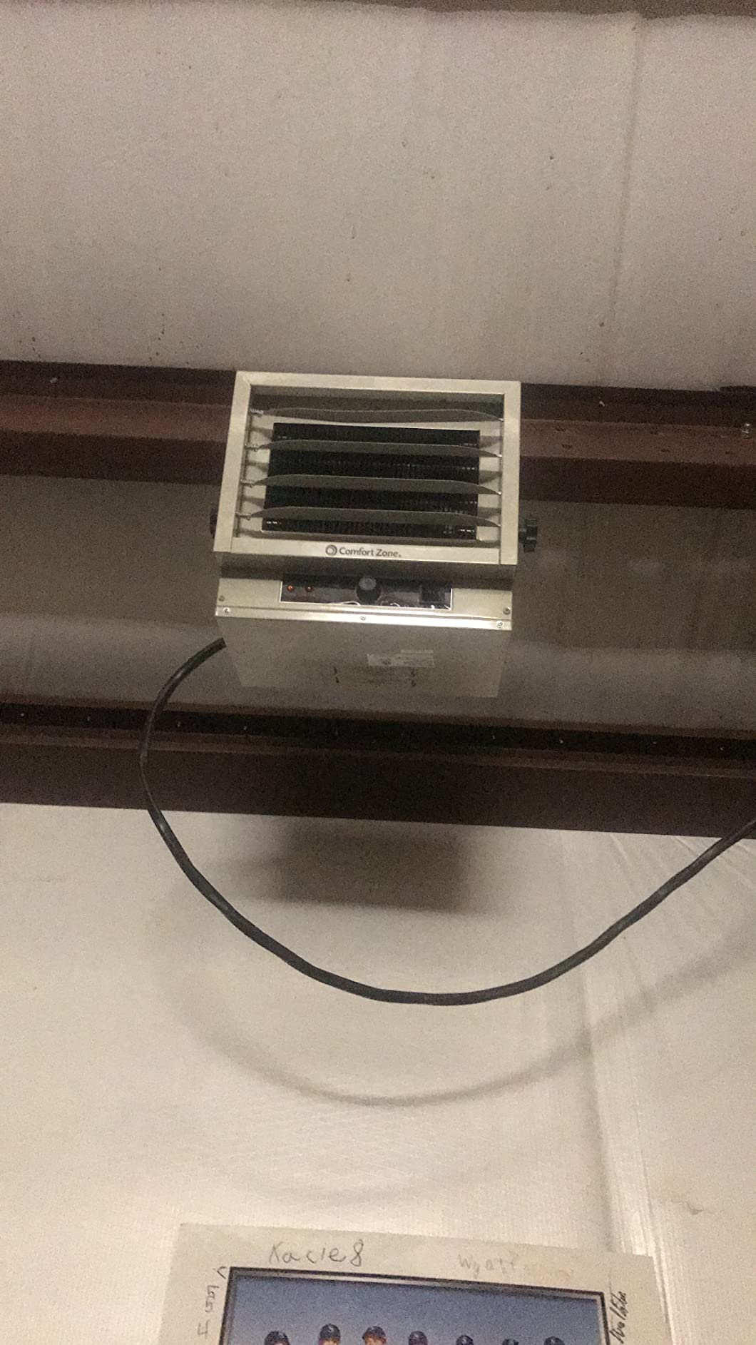 Comfort Zone Hard-Wired Ceiling Mount Garage Electric Space Heater, Fan-Forced, 5,000 watt, 240 volt, Overheat Protection, Thermal Cut-Out Switch, CZ220BK customer photo 1