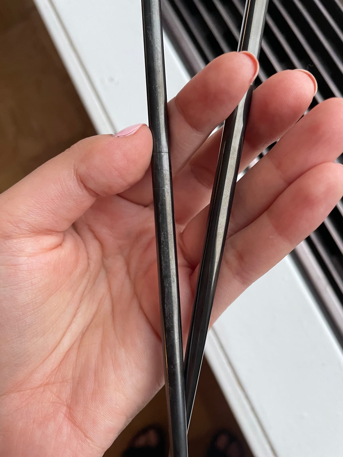 Stainless Steel Chopsticks, 5 Pairs, Silver | Chopsticks Reusable for Daily Meals, Metal Chopsticks with a Hollow-Core Lightweight Design, Non-Slip Tips, Dishwasher Safe customer photo 1