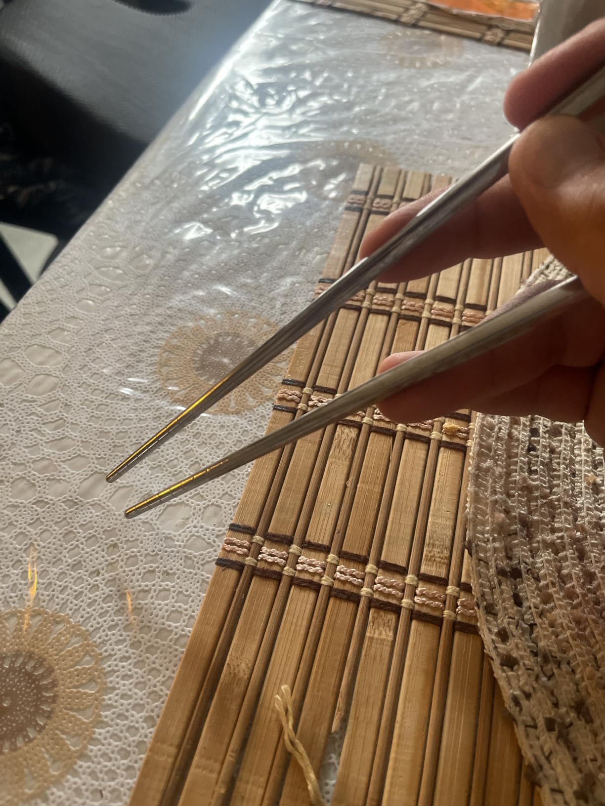 Stainless Steel Chopsticks, 5 Pairs, Silver | Chopsticks Reusable for Daily Meals, Metal Chopsticks with a Hollow-Core Lightweight Design, Non-Slip Tips, Dishwasher Safe customer photo 2