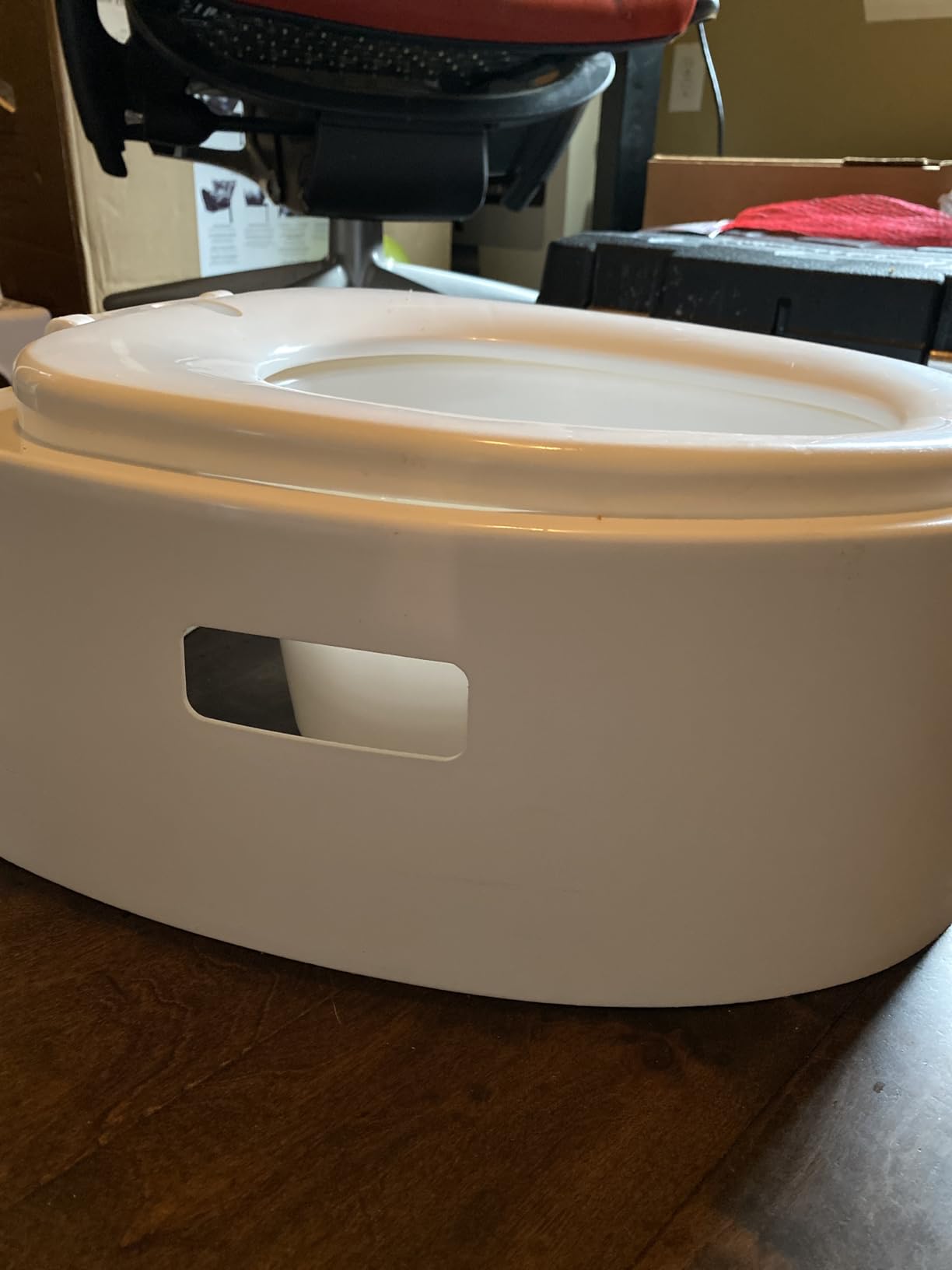 VINGLI Portable Toilet | Indoor Outdoor Commode w/Detachable Inner Bucket & Removable Paper Holder, Lightweight & Compact for Camping, Boat, Van, Emergency Use (Grey) customer photo 2