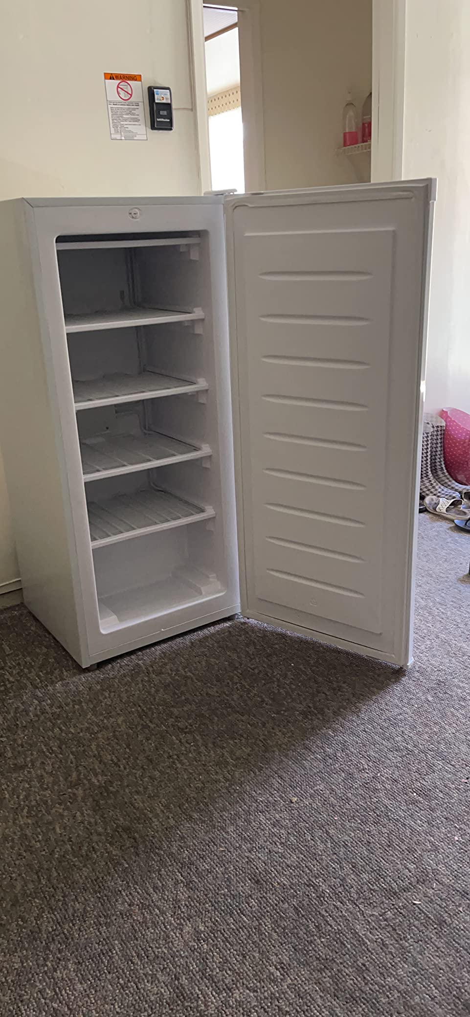 Commercial Cool Upright Freezer, Stand Up Freezer 5 Cu Ft with Reversible Door, White | 4 Fixed Freezer Shelves, Reversible Door, Adjustable Thermostat, Manual Defrost customer photo 2