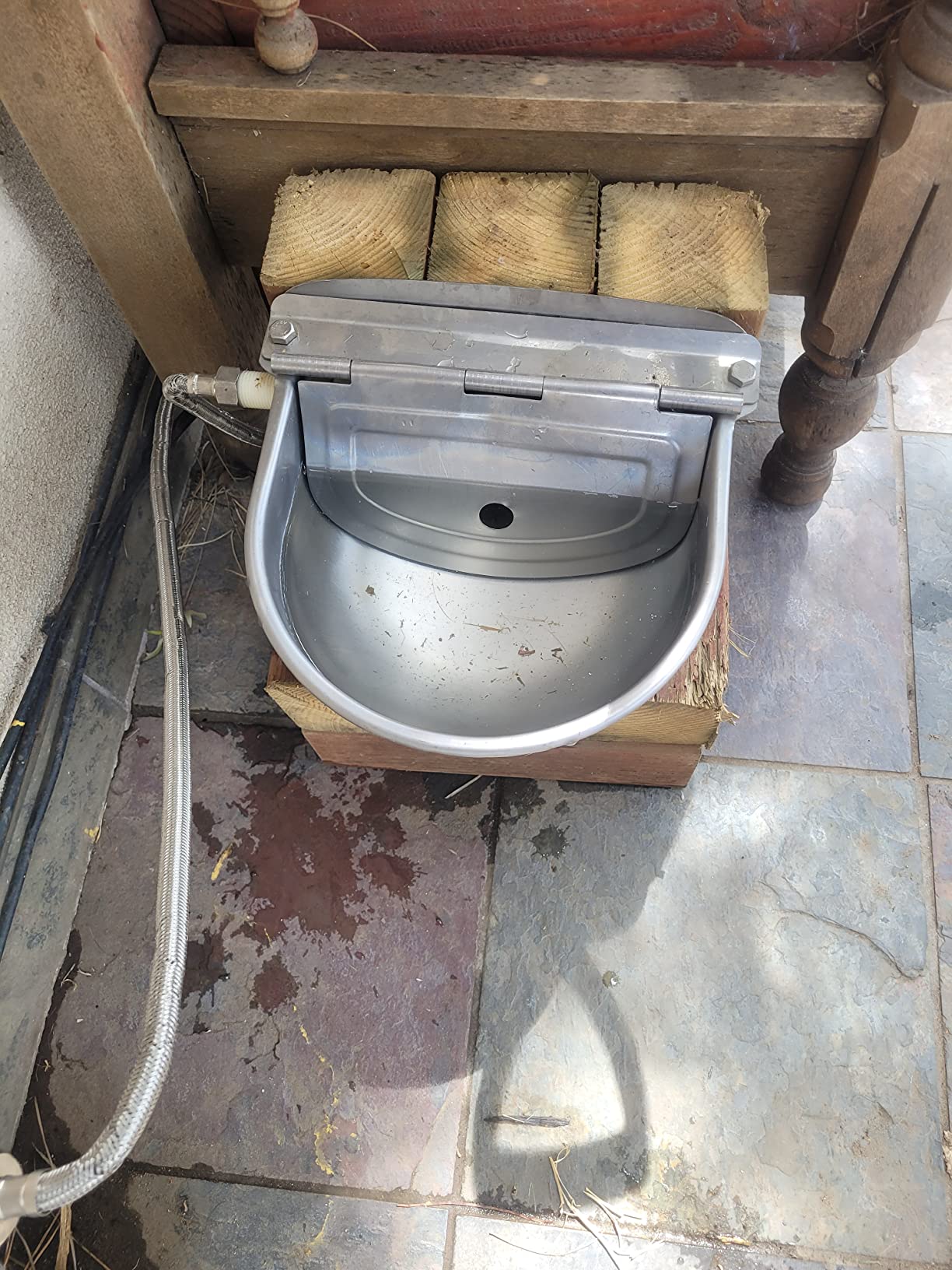 304 Stainless Steel Automatic Livestock Waterer with Float Valve and 39 inch Water Hose(one end 3/4''), Automatic Animal Water Bowl for Dogs,Horse,Calf,Chicken,Goat, Livestock Horse Waterer Dispenser customer photo 2