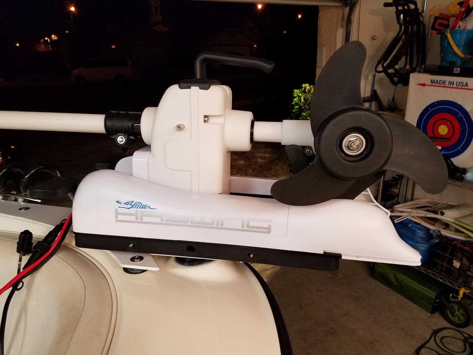 Haswing Bow Mount Trolling Motor 55lbs 48in - Remote & Foot, Quick Release | Fresh & Saltwater Ready, Wireless Foot-33ft, Remote-164ft, Black customer photo 1