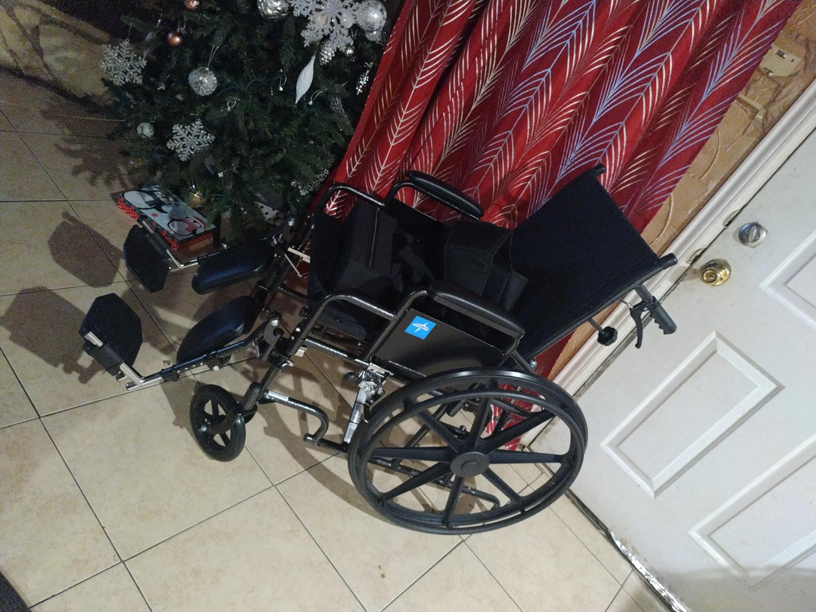 Medline Reclining Wheelchair, Desk-Length Arms and Elevating Leg Rests, 20