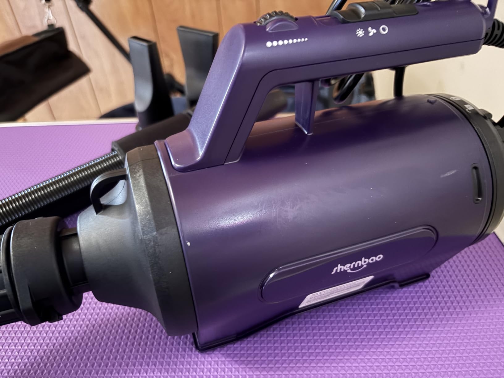sherbao SMD-06P Dog Dryer High Velocity Pet Grooming Force Hair Dryer/Blower (Purple) customer photo 2