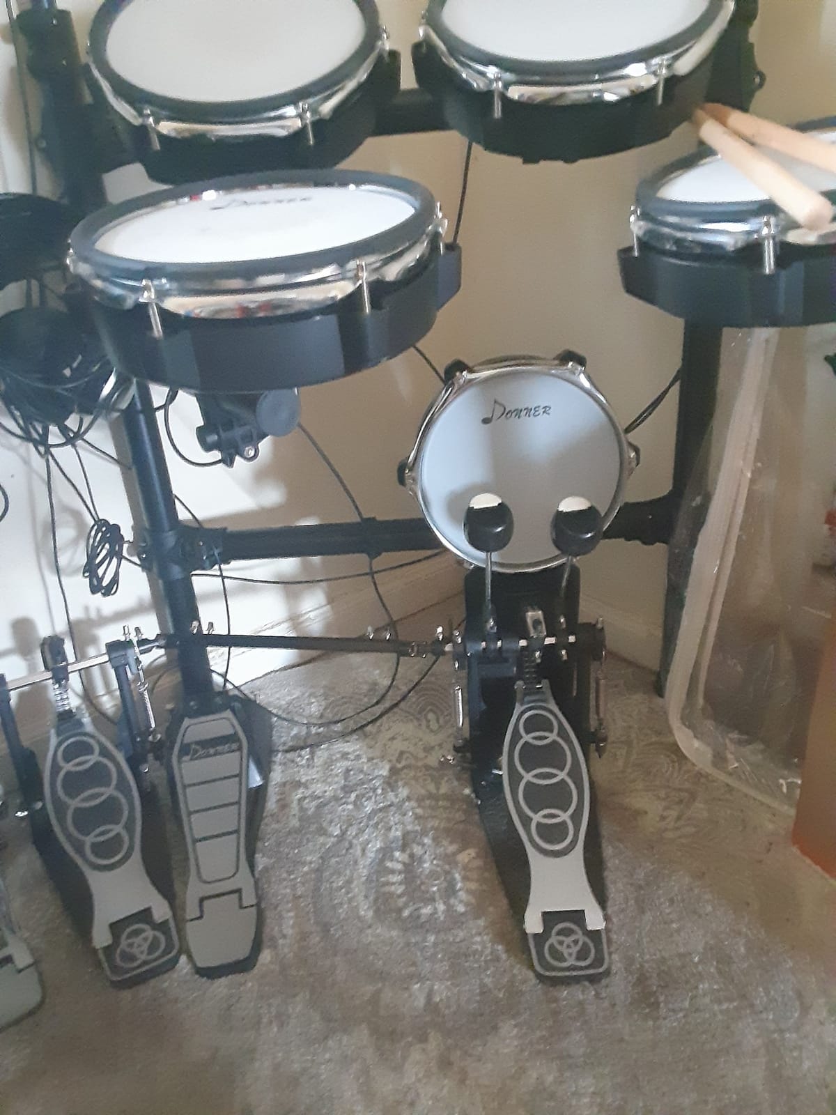 Bass Drum Double Kick Pedal For Drum Set Kit by Trademark Innovations customer photo 1