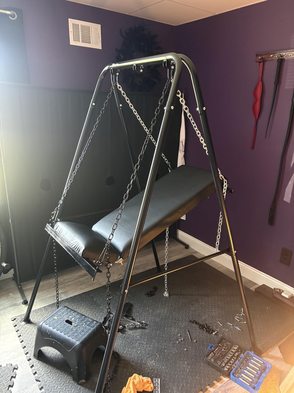 G TALECO GEAR Hammock Chair Stand Heavy-Duty 300LBS Swing Stand | A-Frame, Powder-Coated Steel, Hammock Stand for Outdoor Indoor Patio Garden Backyard, Swing Chair not Include(Black) customer photo 2