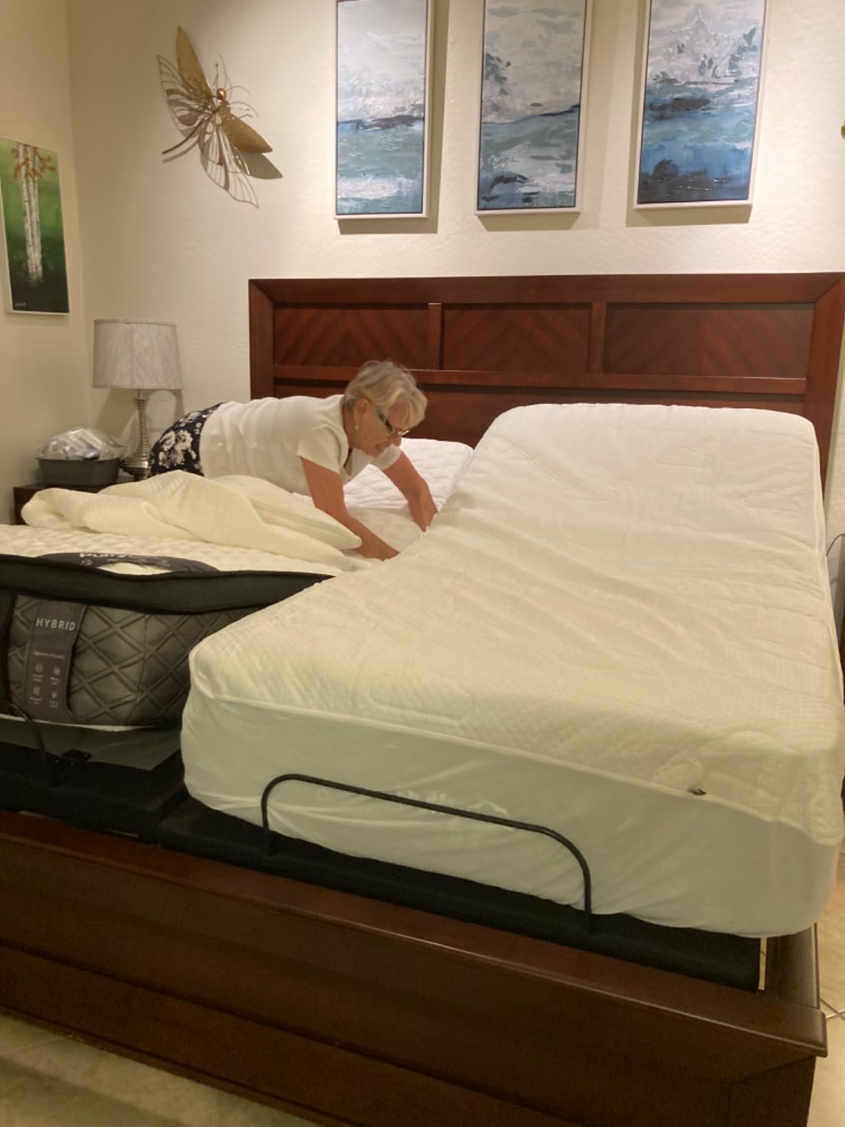 Sven & Son Bliss Adjustable Bed Base Frame Only, Head and Foot Lift, Lumbar Support, Head-Pillow-Tilt, Massage, Under-Bed Lights, USB, Memory Positions, Zero Gravity - Queen customer photo 1
