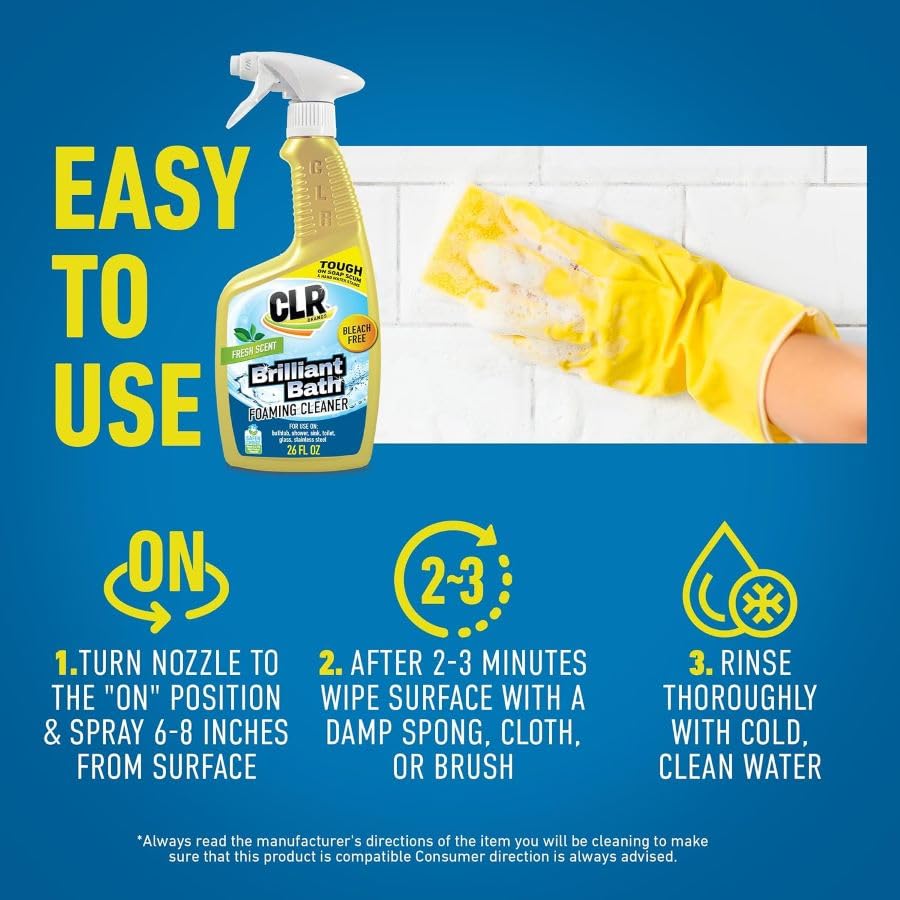 CLR Brilliant Foaming Action Bathroom Cleaner 26 oz. Bottle Pack of 2 | Lavender Scent Spray, For Use on Toilets, Baths, Showers, Sinks, Glass, Stainless Steel customer photo 1