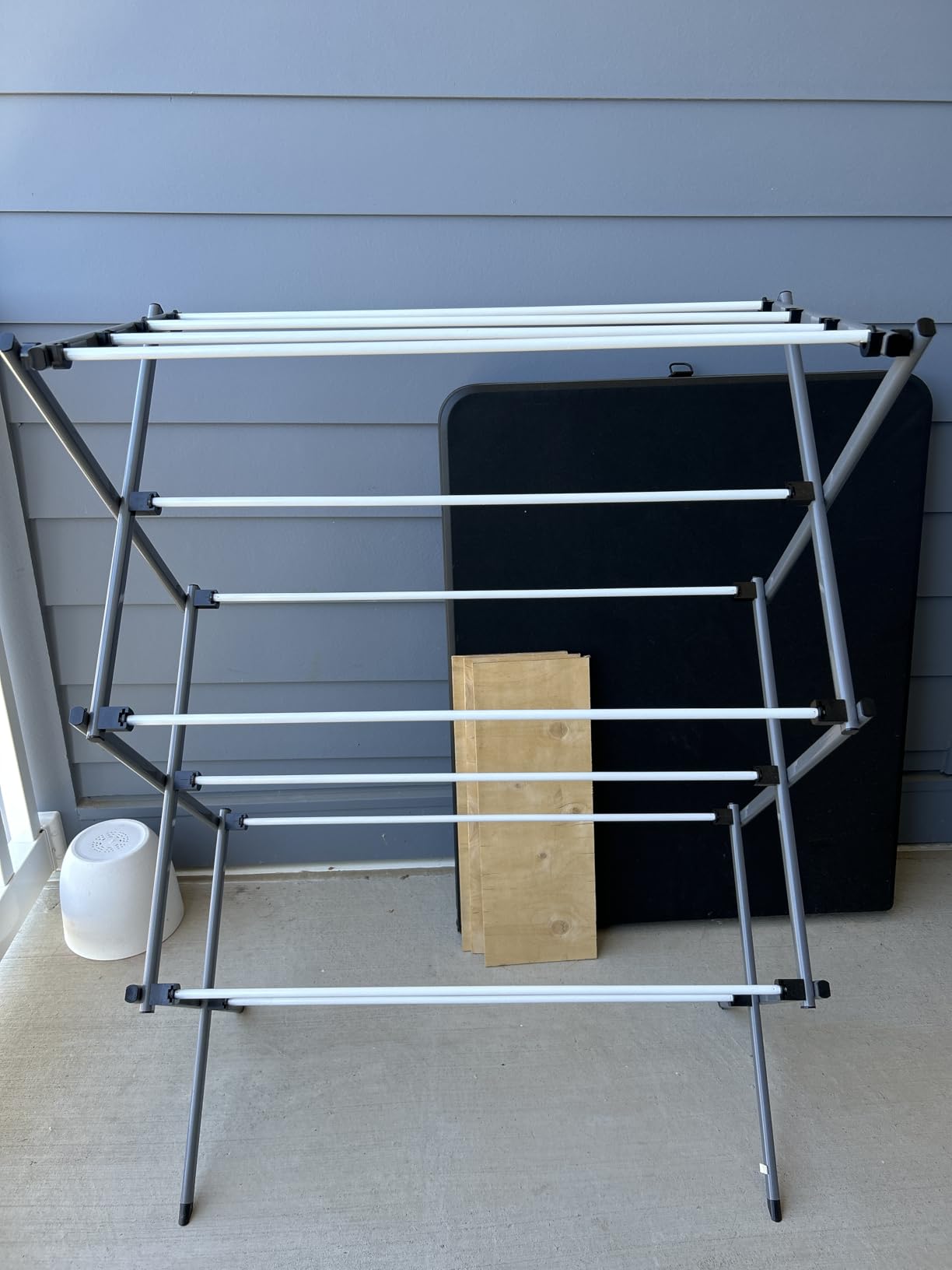 Honey-Can-Do 6-Tier Collapsible Steel Clothes Drying Rack, 24 ft, White customer photo 2