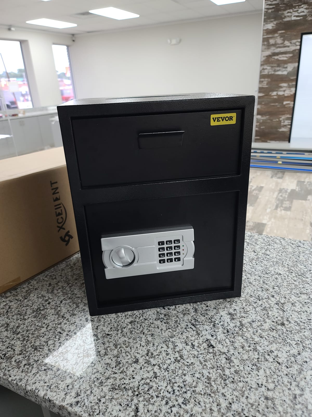 VEVOR Digital Depository Safe 1.7 Cubic Feet with Deposit Slot Black | for Home Hotel Restaurant Office Electronic Code Lock with Two Emergency Keys Pry-Proof Locking Bolts Two independent Spaces customer photo 2