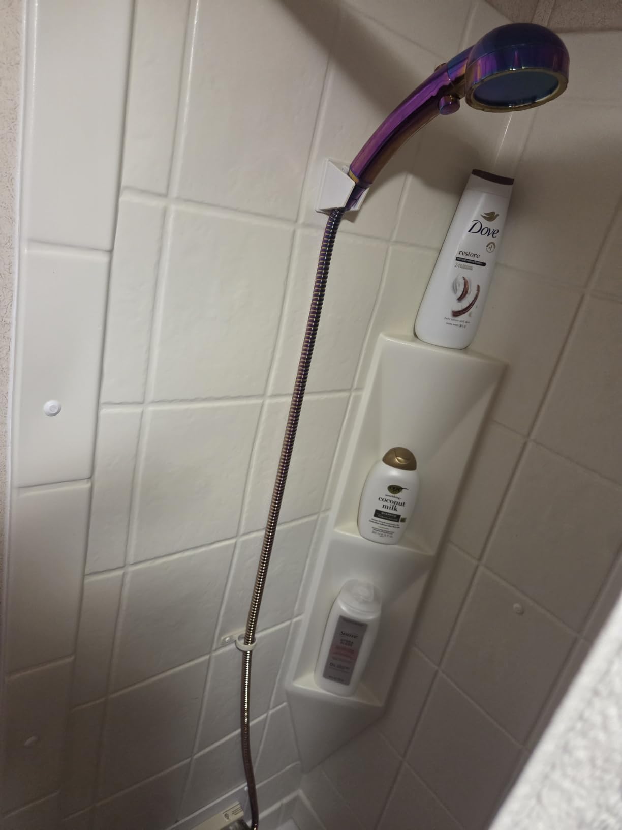 High Pressure Handheld Shower Head with ON/OFF Pause Switch | 3 Spray Modes Shower Wand with Shut Off Button, Camper & RV Showerhead with Hose & Angle Adjustable Bracket, Chrome Finish customer photo 1