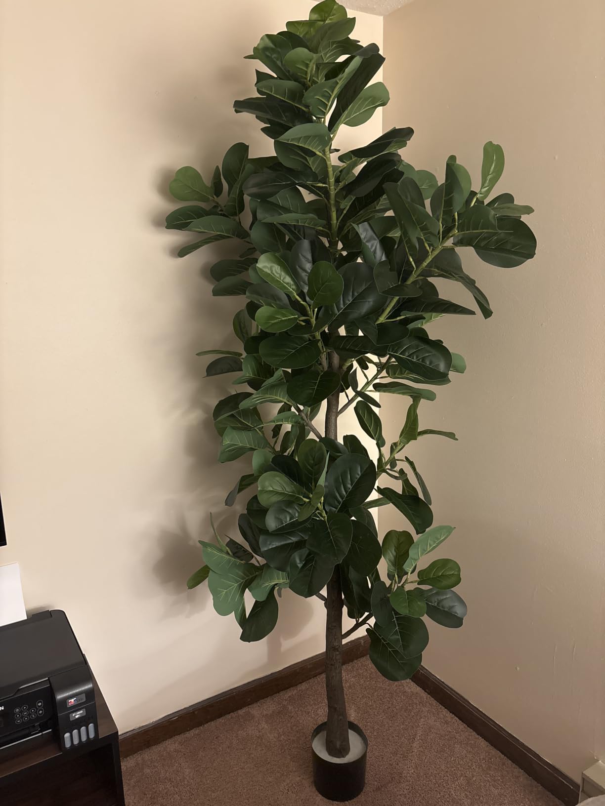 OXLLXO 6ft Artificial Fiddle Leaf Fig Tree (72in) with Plastic Nursery Pot Faux Tree, Ficus Lyrata Fake Plant for Office House Farmhouse Living Room Home Decor (Indoor/Outdoor) customer photo 2