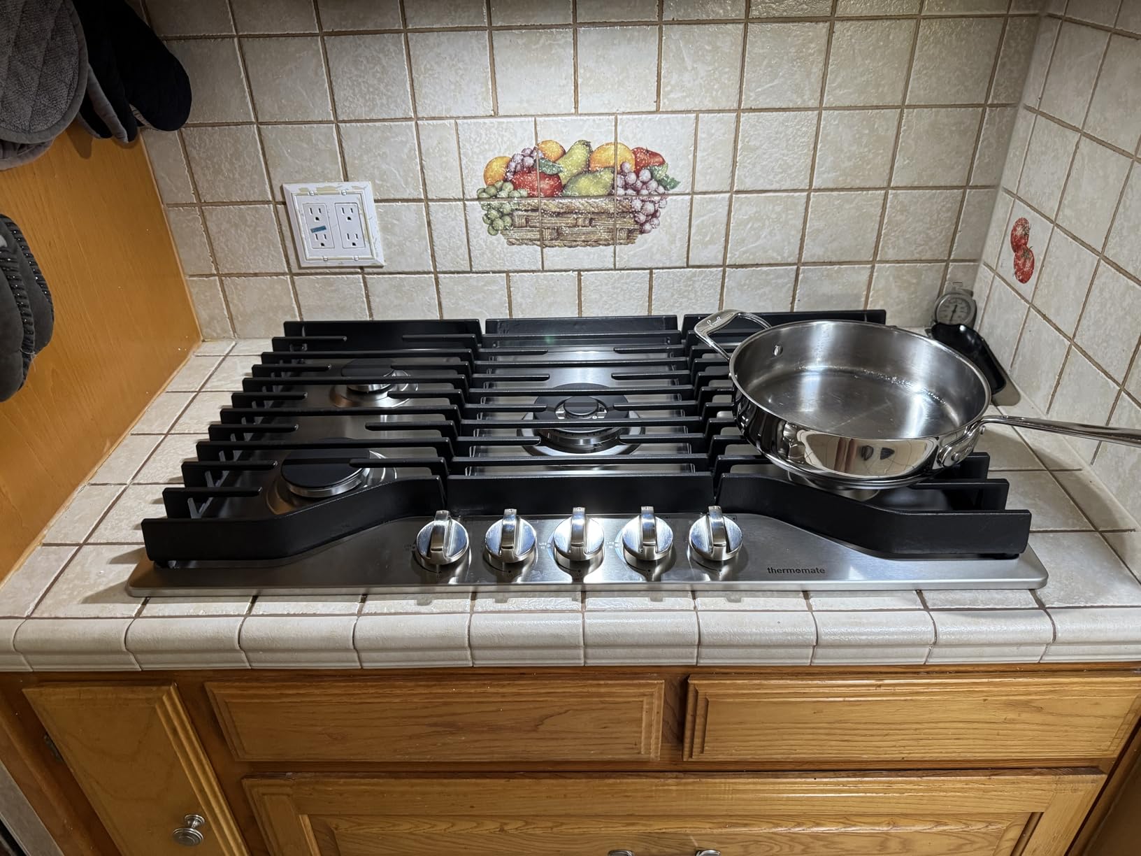 ThermoMate Heavy 36 Inch Gas Cooktop with 5 Italy Sabaf Power Burners, Built In Stove Top of 304 Stainless Steel, Gas Hob NG/LPG Convertible, Cooker with Thermocouple Protection CSA Certified customer photo 1