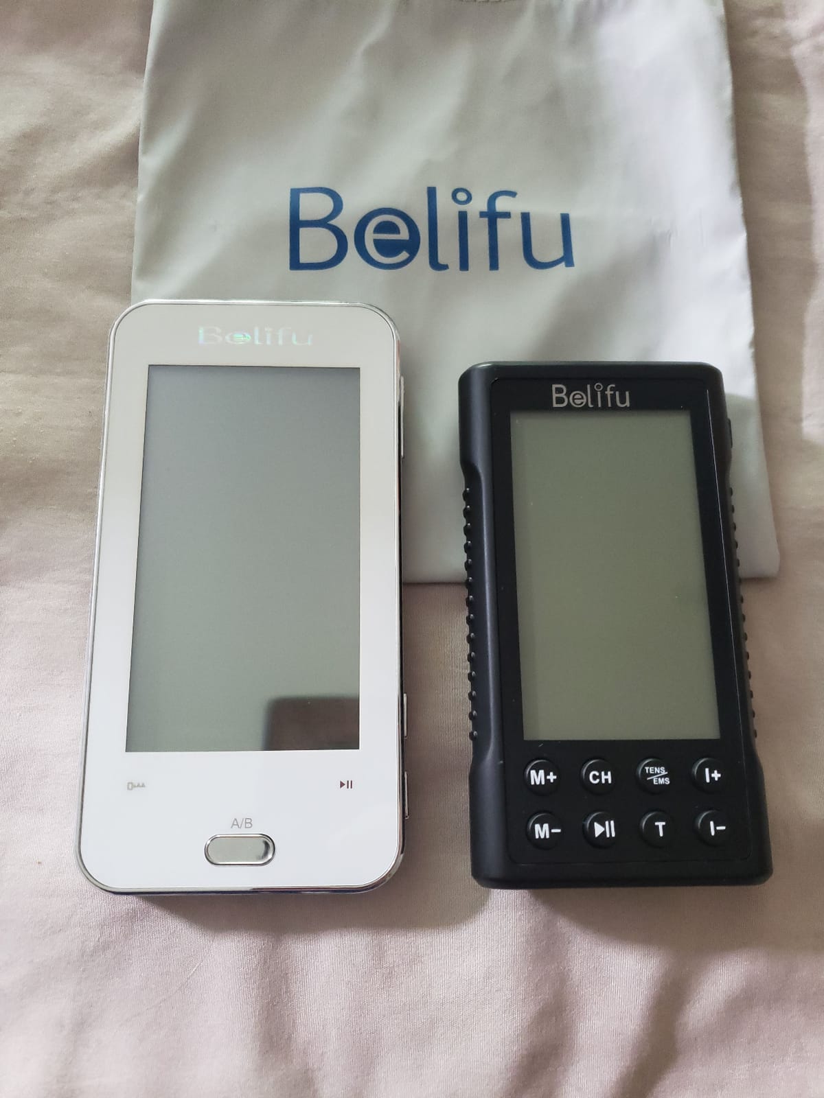 Belifu 4 Independent Channel TENS EMS Unit, 24 Modes, 30 Level Intensity Muscle Stimulator Machine, Rechargeable Electric Pulse Massager with 10 Pads & 5 Set Leads Wires, for Pain Relief Therapy (Black) customer photo 2