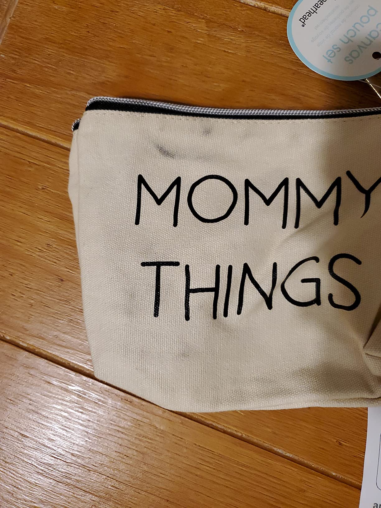 Pearhead Mommy and Baby Things Zipper Pouches, Set of 2, Organizer Bags | Diaper Bag Storage Organizer, Canvas Zipper Organize Bags for Travel or Hospital Bag, New Mom Gift, Cosmetic Makeup Bag customer photo 2