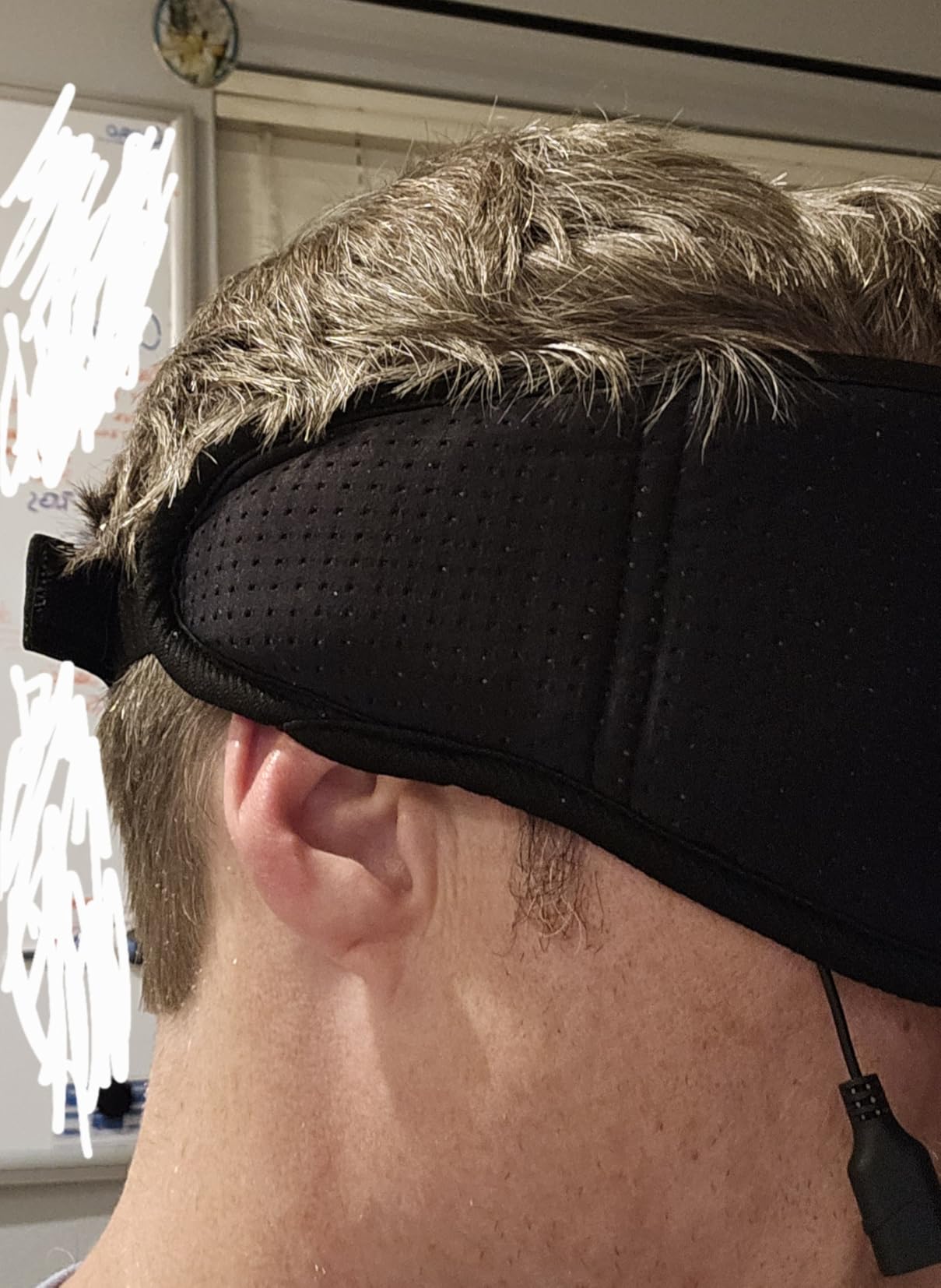 MUSICOZY Sleep Headphones Bluetooth 5.4 Sleep Eye Mask with HD Speakers | Soft Cotton Fabric, Flat Design, 14 Hours Playtime, Washable Headband Style for Side Sleepers, Travel Meditation Relaxation customer photo 1