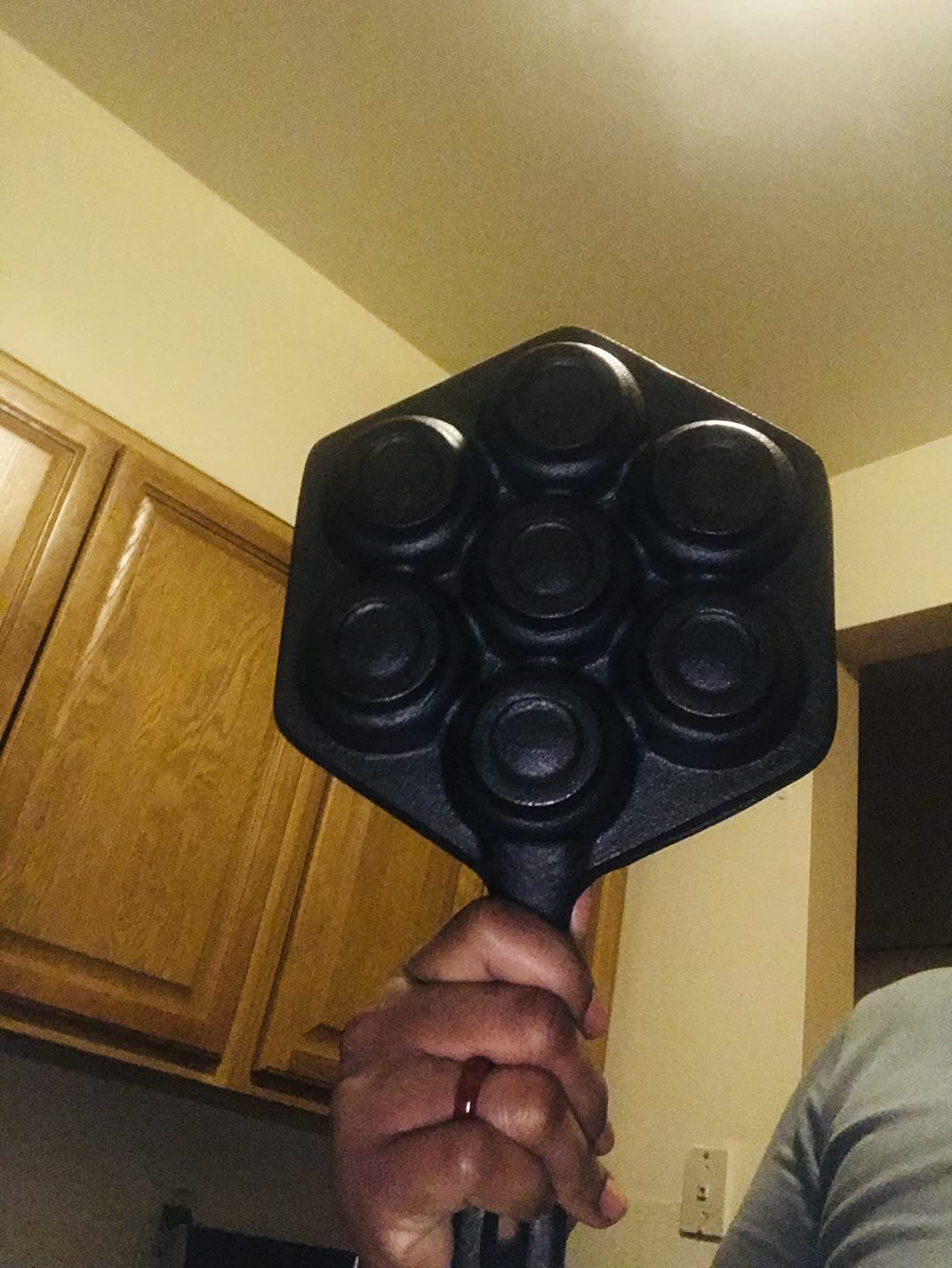 WUWEOT Nonstick Aebleskiver Pan, Cast Iron Takoyaki Griddle Stuffed Pancake Maker customer photo 2
