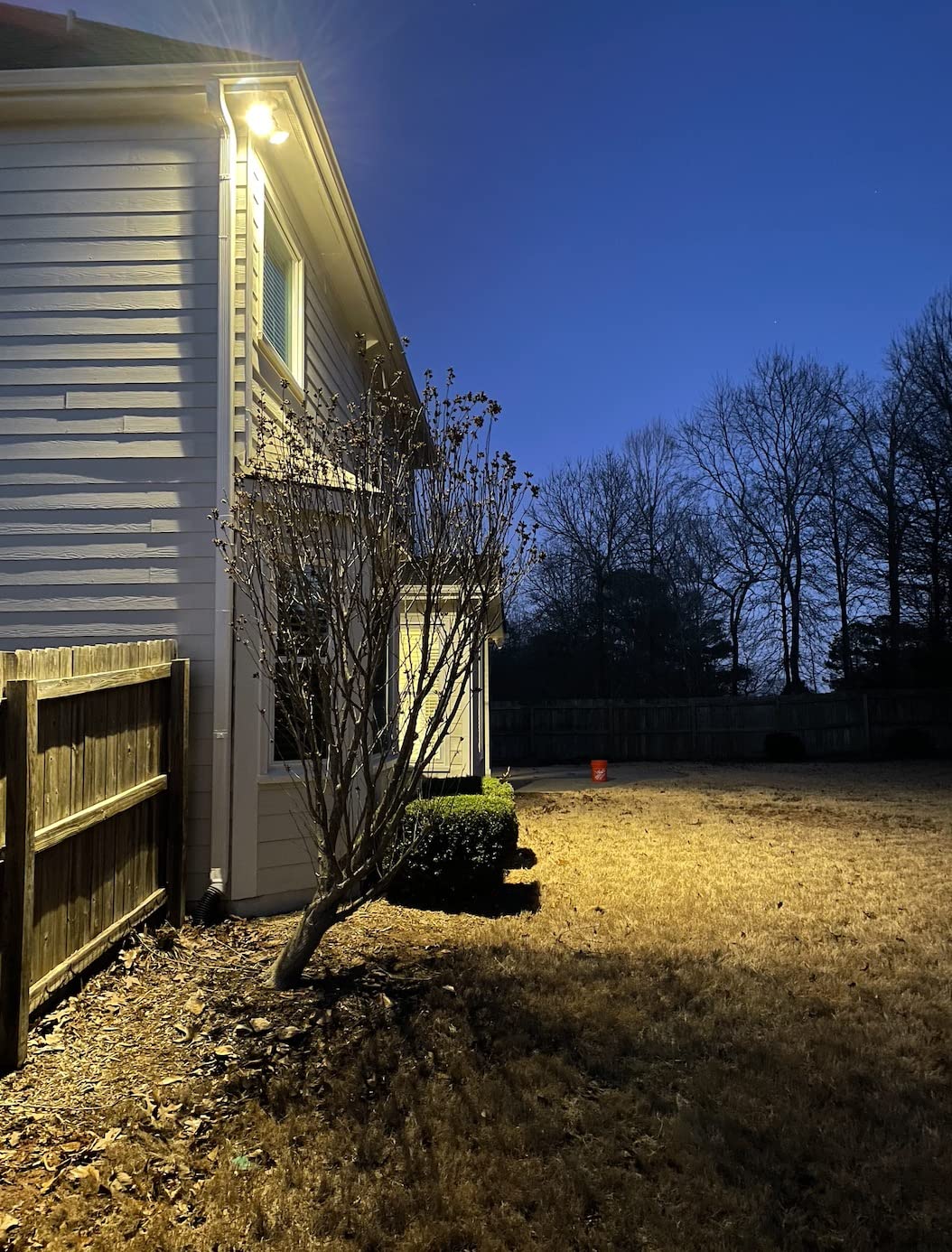 GE LED+ PAR38 Motion Sensor Outdoor Flood Light Bulbs, 15W, 2 Pack | Motion-activated security floodlight, PAR38, garage, porch, dusk-to-dawn, warm white, energy-saving LED customer photo 1