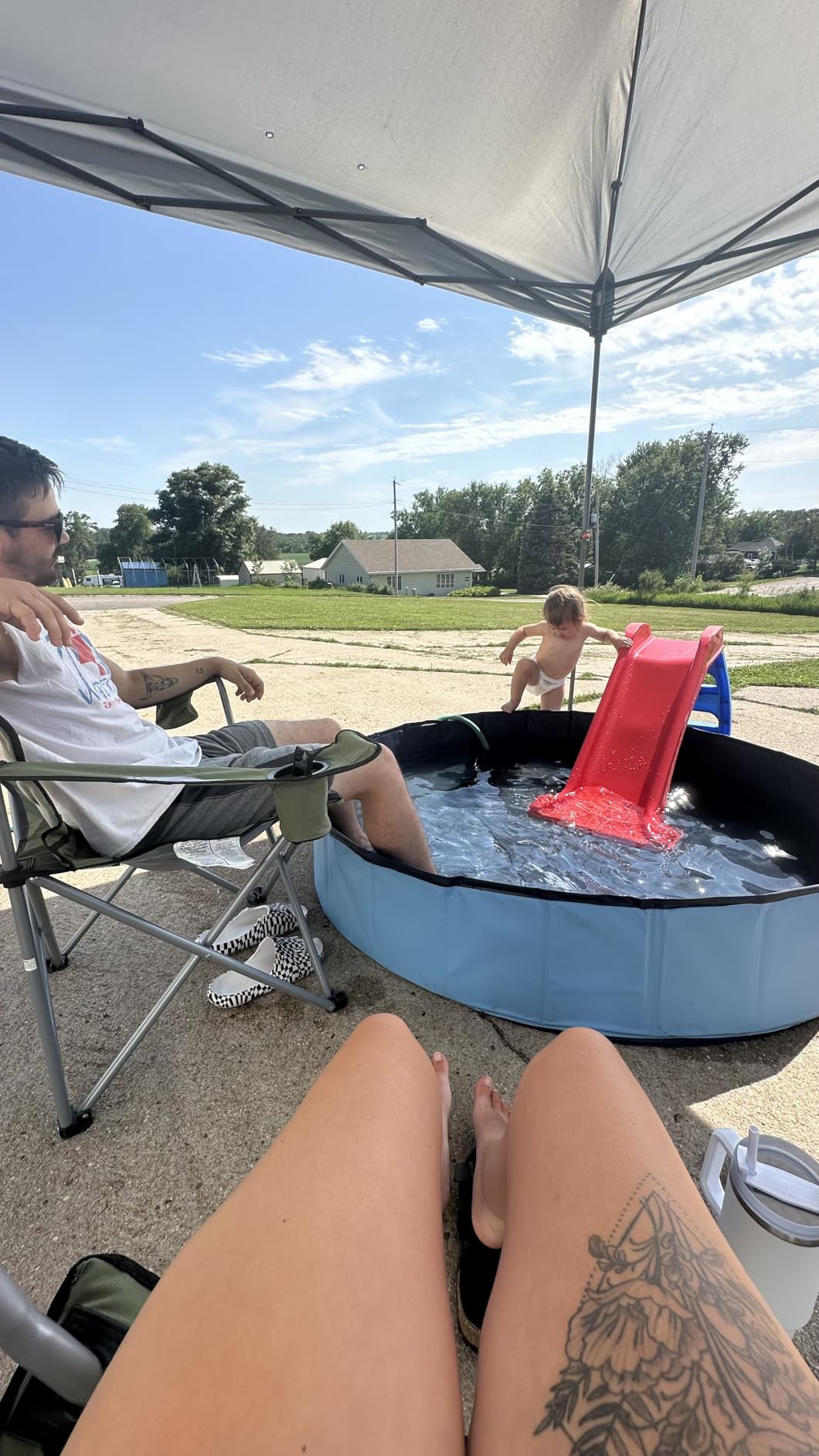 Jecoo Dog Pool for Large Dogs Kiddie Pool Hard Plastic Foldable Dog Bathing Tub Portable Outside Kids Swimming for Pets and Dogs Outdoor Backyard customer photo 1