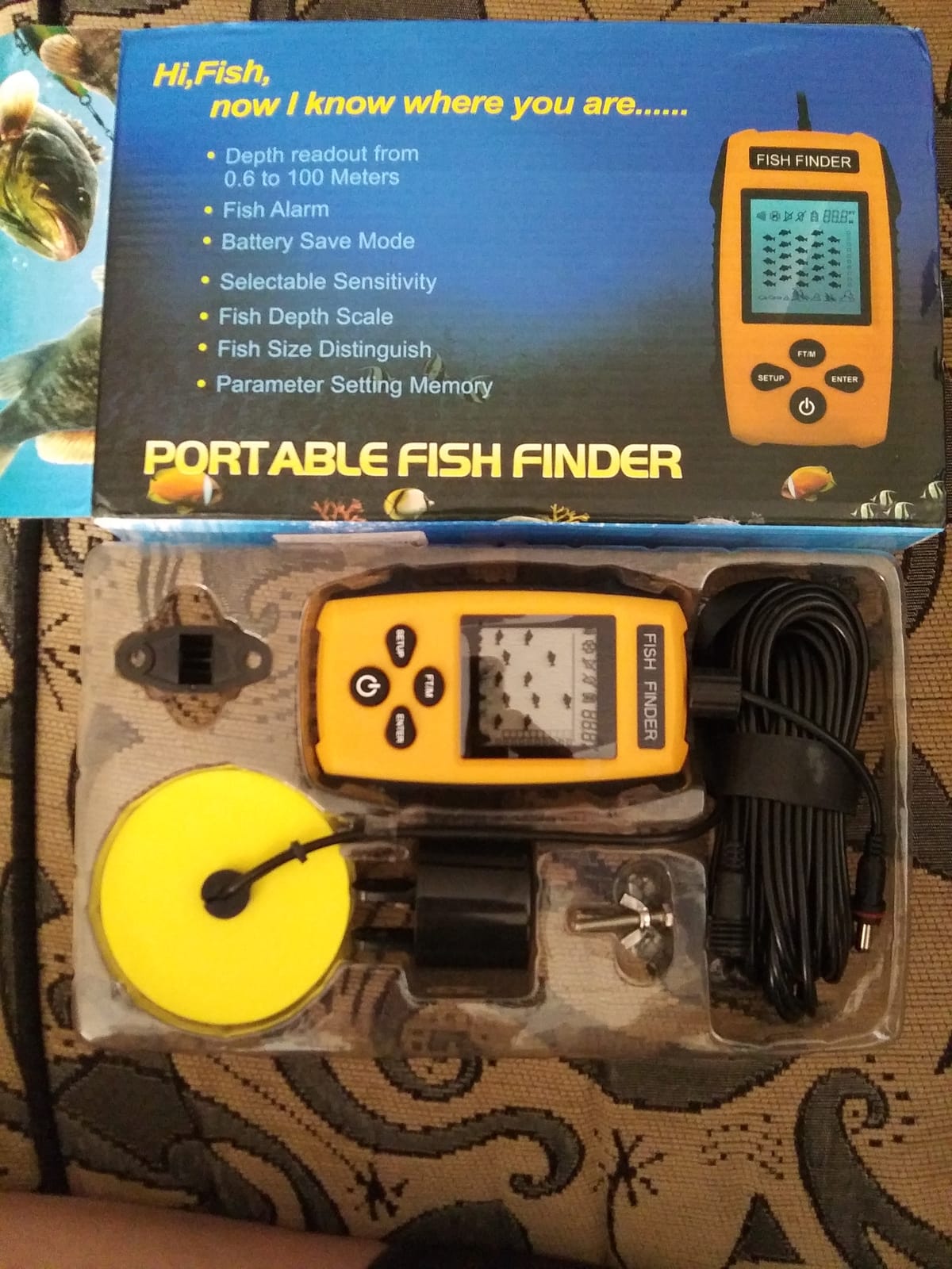 Handheld Fish Finder Portable Fishing Kayak Fishfinder Fish Depth Finder Fishing Gear with Sonar Transducer and LCD Display customer photo 1