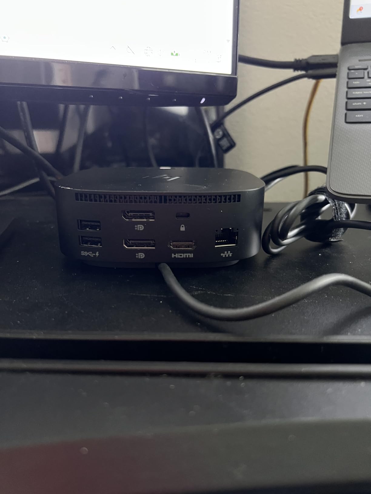 HP USB-C Dock G5-11-in-1 Adapter for Both USB-C and Thunderbolt-Enabled Laptops, PCs, & Notebooks - for Charging, Networking, or Data Transfers - Great for Secure & Remote Management,Black customer photo 1