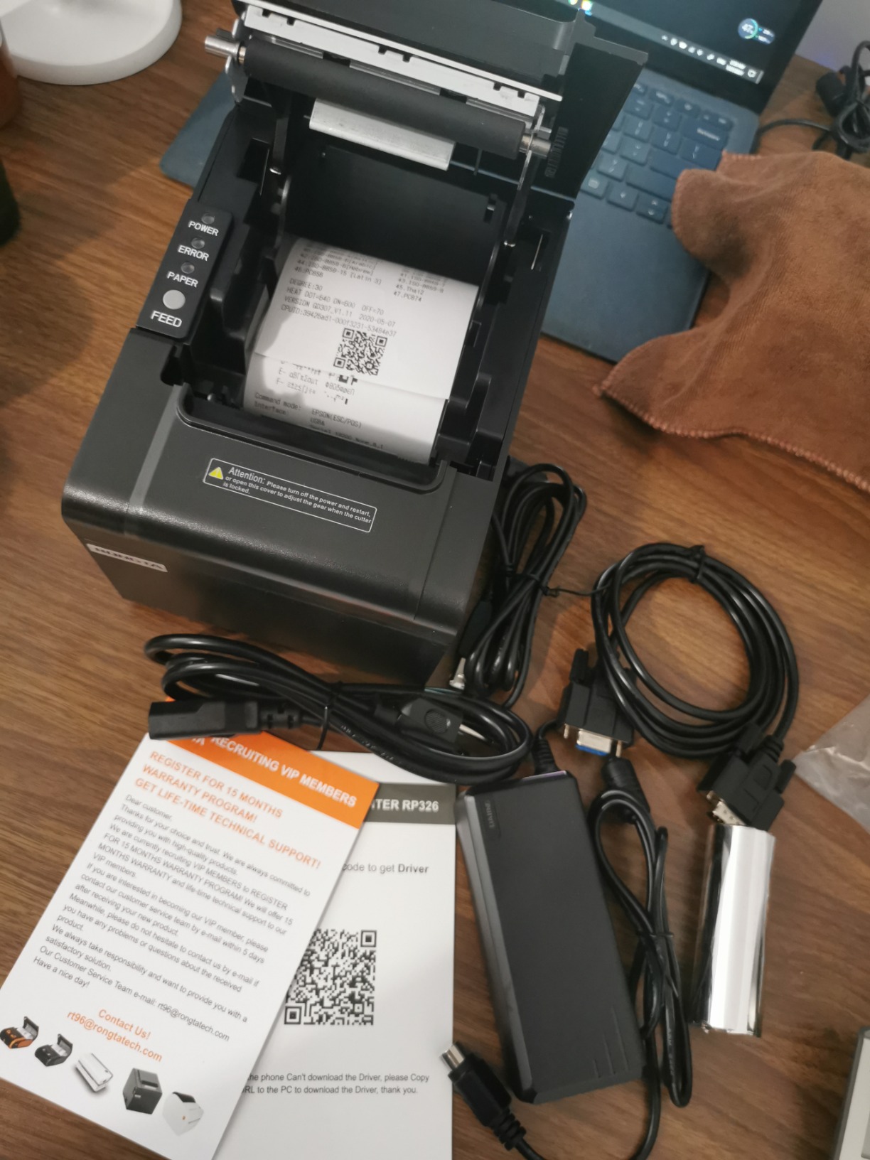 Rongta POS Printer, 80mm USB Thermal Receipt Printer, Restaurant Kitchen Printer with Auto Cutter Support Cash Drawer, USB Serial Ethernet Interface for Windows/Mac/Linux (RP326) customer photo 1