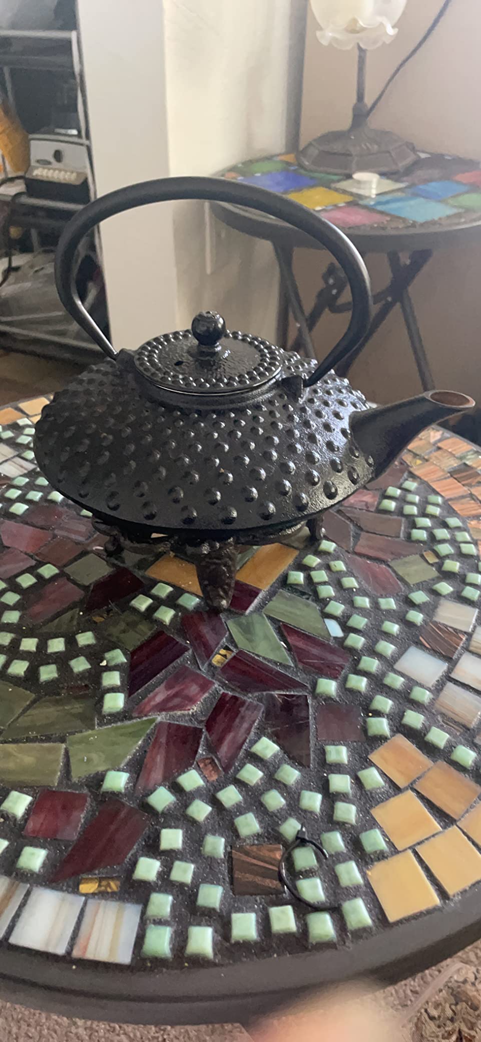 Velaze Cast Iron Teapot Set with Infuser, Japanese Style, 2 Cups, 700ML, 23oz | Heat Preservation with Trivet, Fully Enameled Interior, Beautiful Hammered Design, for Loose Leaf Tea Brewing for 1-2 People customer photo 1