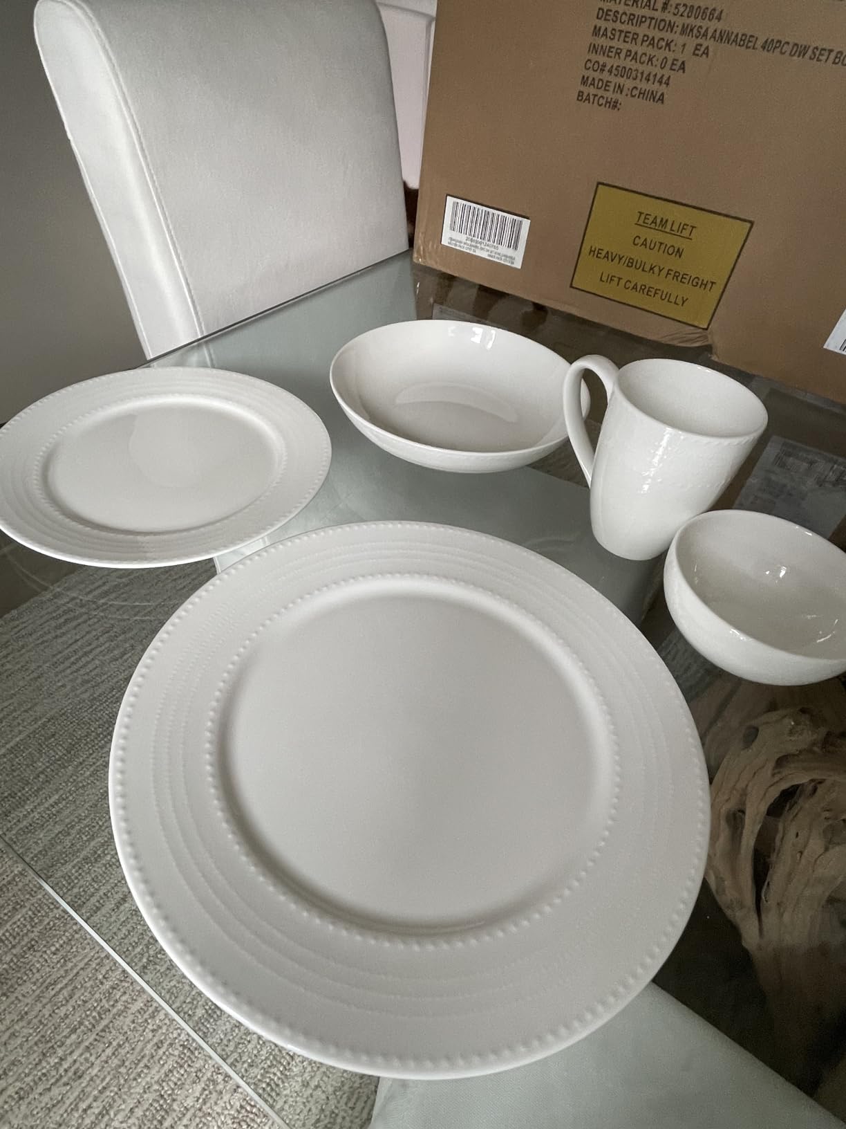 Mikasa Annabelle Bone China Dinnerware Set, 40-Piece Service for 8, White Hobnail Detail, Dinner Plates, Salad Plates, Bowls and Mugs, Dishwasher and Microwave Safe customer photo 2