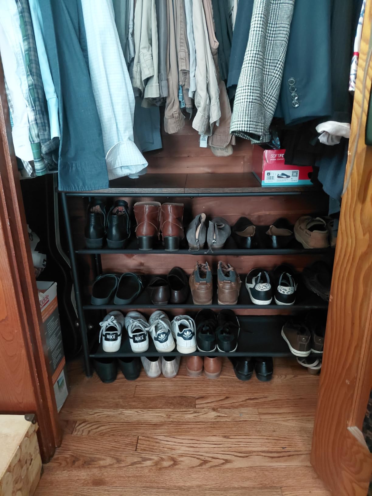 VASAGLE 4-Tier Shoe Rack, 9-12 Pairs, Steel Frame customer photo 2