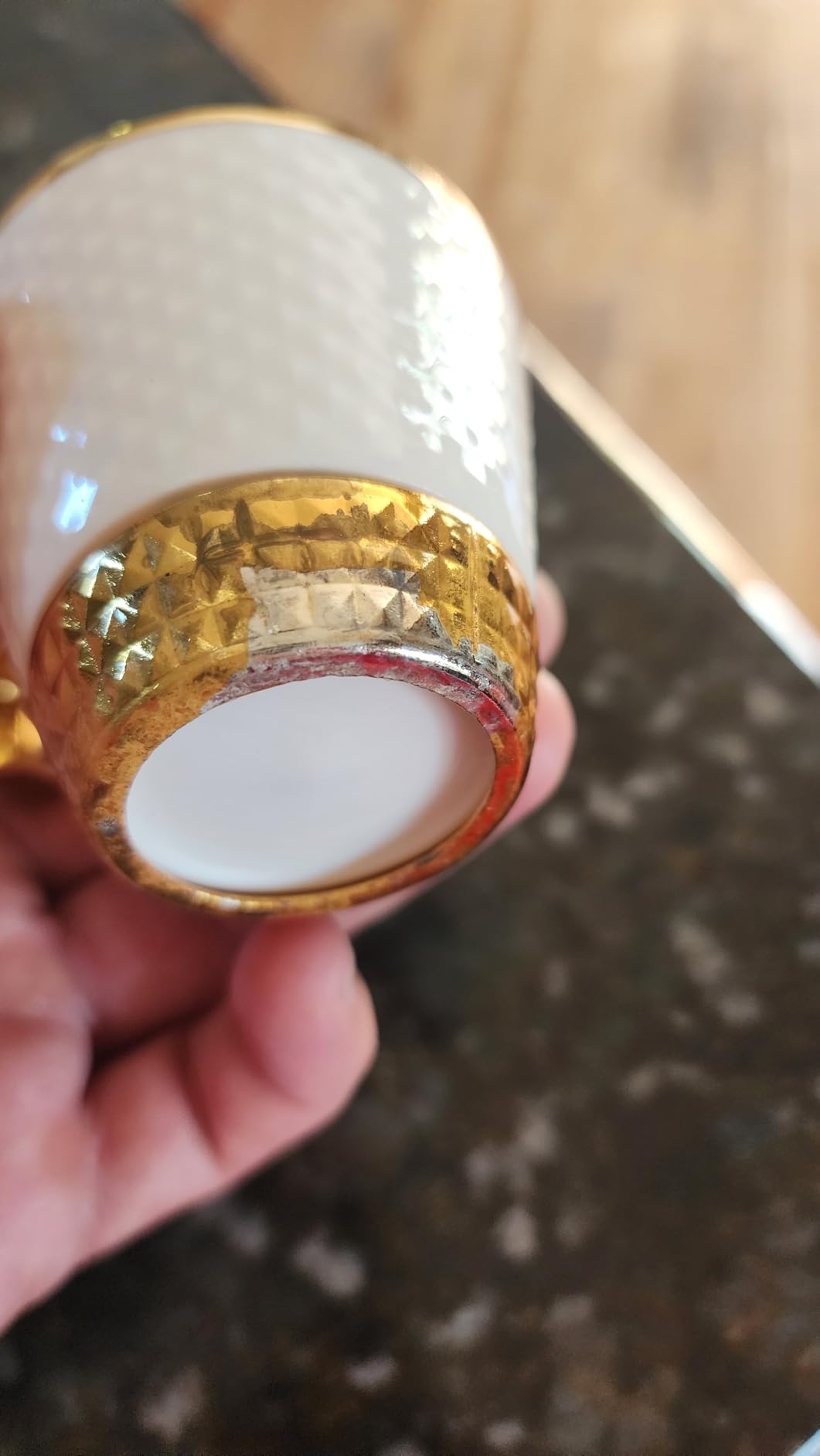 DEMMEX Turkish Greek Arabic Bosnian Coffee & Espresso Cup Set for 6 - 18 Pcs, Porcelain Demitasse Cups (2.6 Oz/80ml) with Gold Metal Holders & Saucers - Ottoman Chic Elegance, White & Gold customer photo 2
