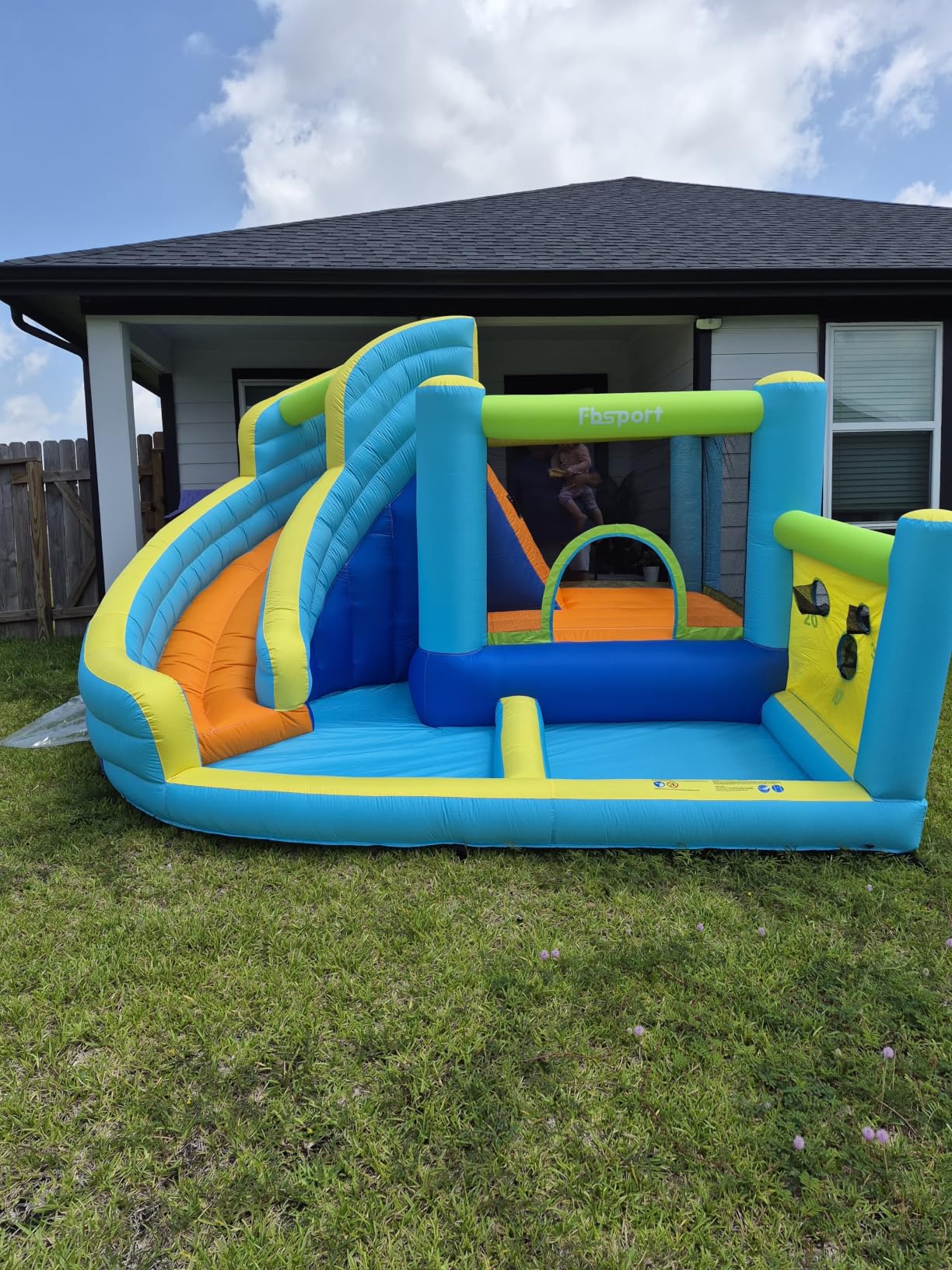 Step4Fun Inflatable Bounce House, Kids Castle Slide Bouncer for Children Jumping Outdoor and Indoor Party, Baby Backyard Water Jumper Toy with Blower, Ball Pit Pool, Ideal Gifts customer photo 2