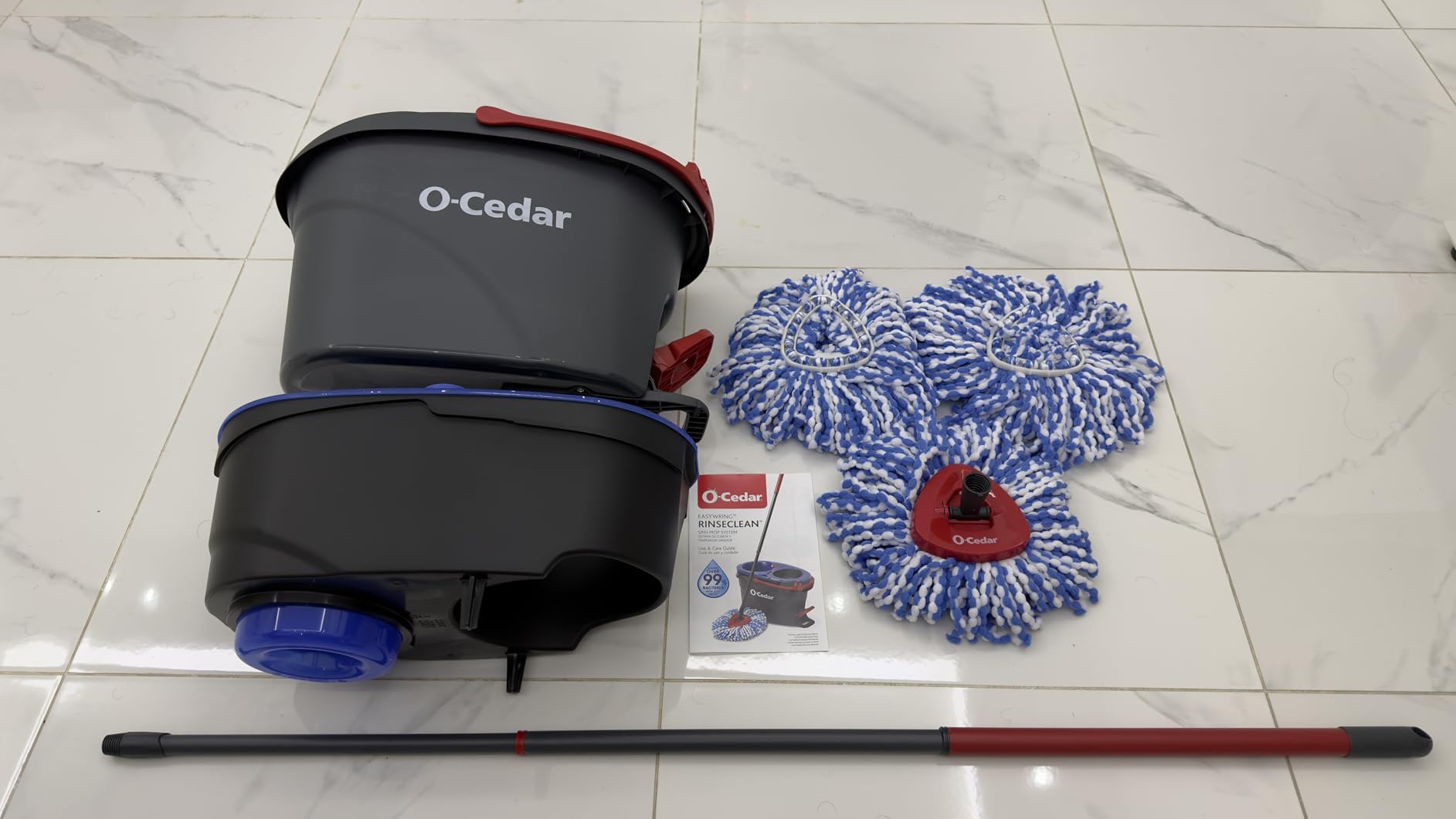 O-Cedar RinseClean Spin Mop & Bucket System + 2 Extra Mop Heads | Clean with Clean Water | Removes 99% of Bacteria customer photo 1