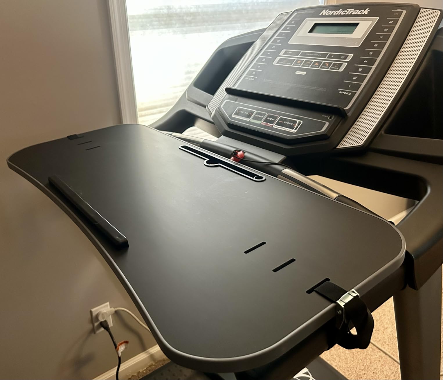 Miden Treadmill Desk Attachment, Universal Laptop Desk for Walking Treadmill, Ergonomic Workstation for Home Office Walking Pad, Notebook/Tablet Stand for Handlebars up to 36