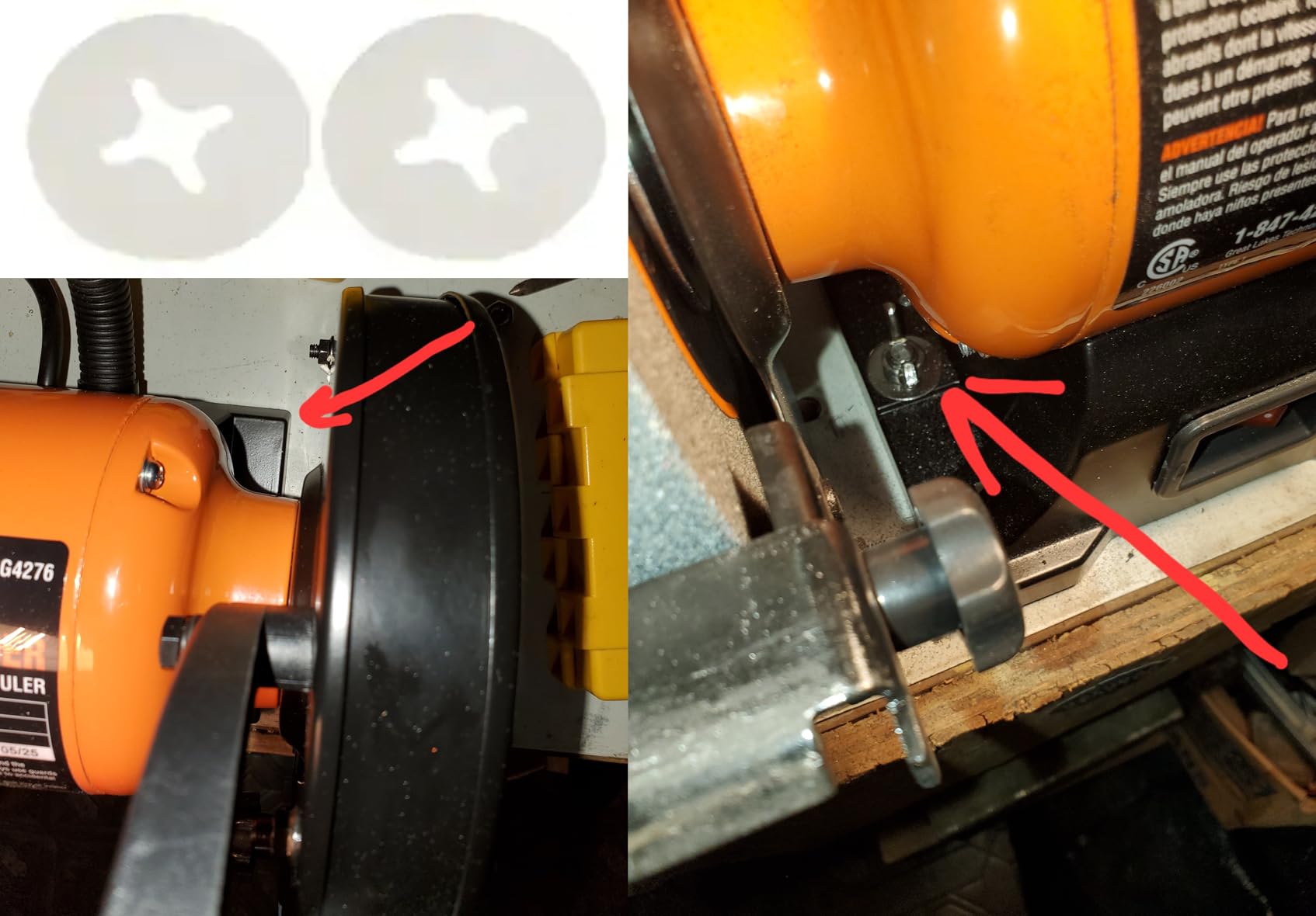 WEN BG4276 2.1-Amp 6-Inch Single Speed Bench Grinder with Flexible Work Light, Black,orange customer photo 2