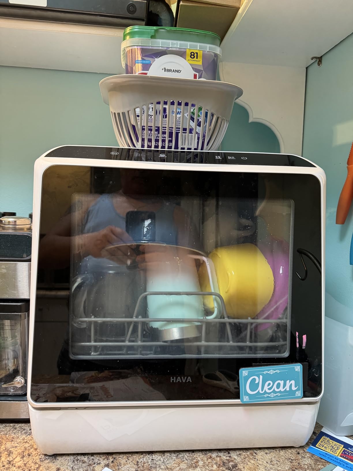 HAVA Countertop Dishwasher, 6 Programs Portable Dishwasher with Water Tank | No Hookup Needed, 167°F High-Temperature Washing, Baby Care & Hot Air Drying Function for Homes, Apartments and RVs customer photo 1
