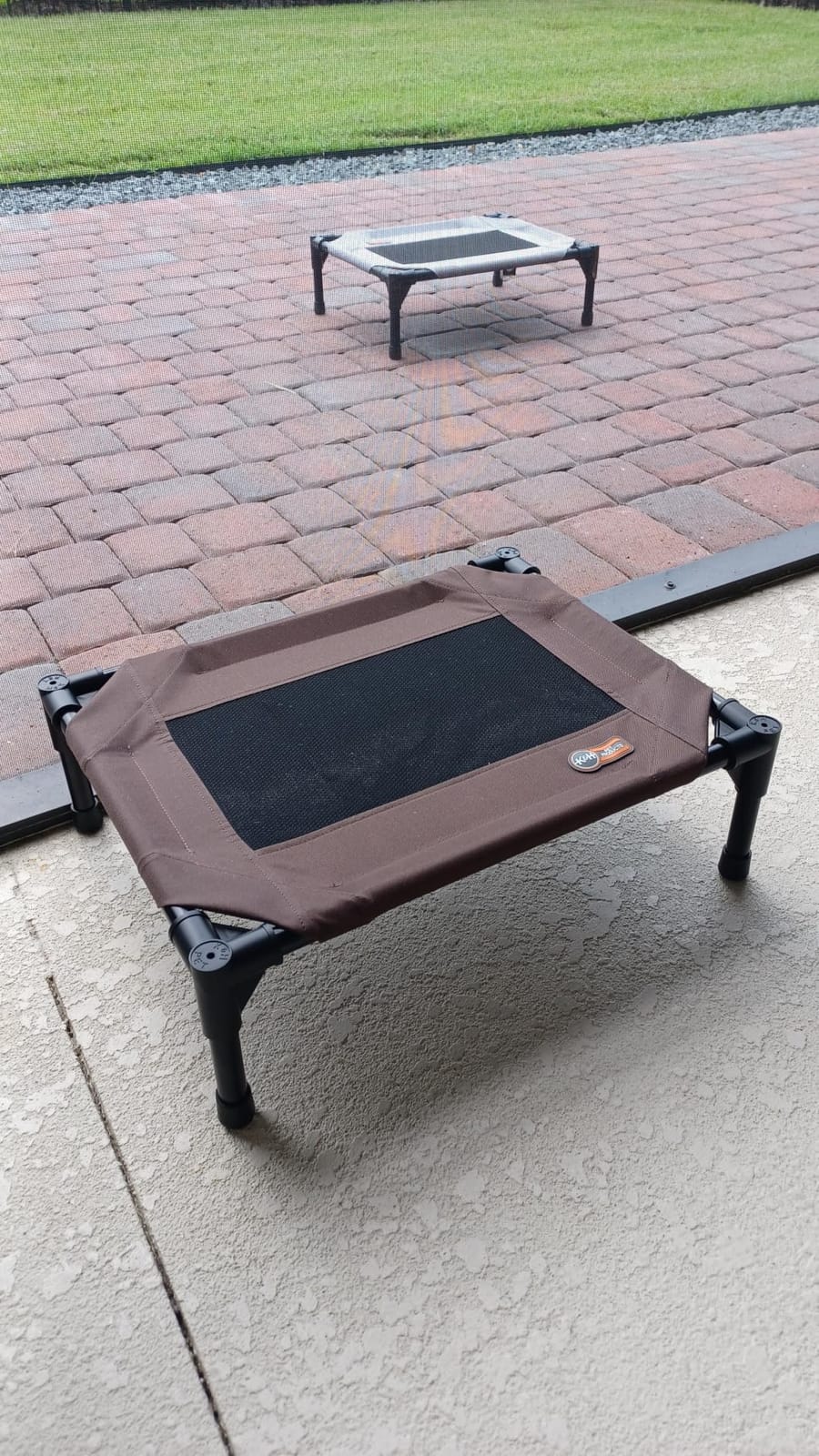 K&H Outdoor Elevated Dog Bed - Cooling Raised Dog Bed for Small & Medium Pets, Breathable Mesh Hammock Design, Indoor/Outdoor Washable Cover, Portable Metal Frame, Tan, Medium 32x25in customer photo 2