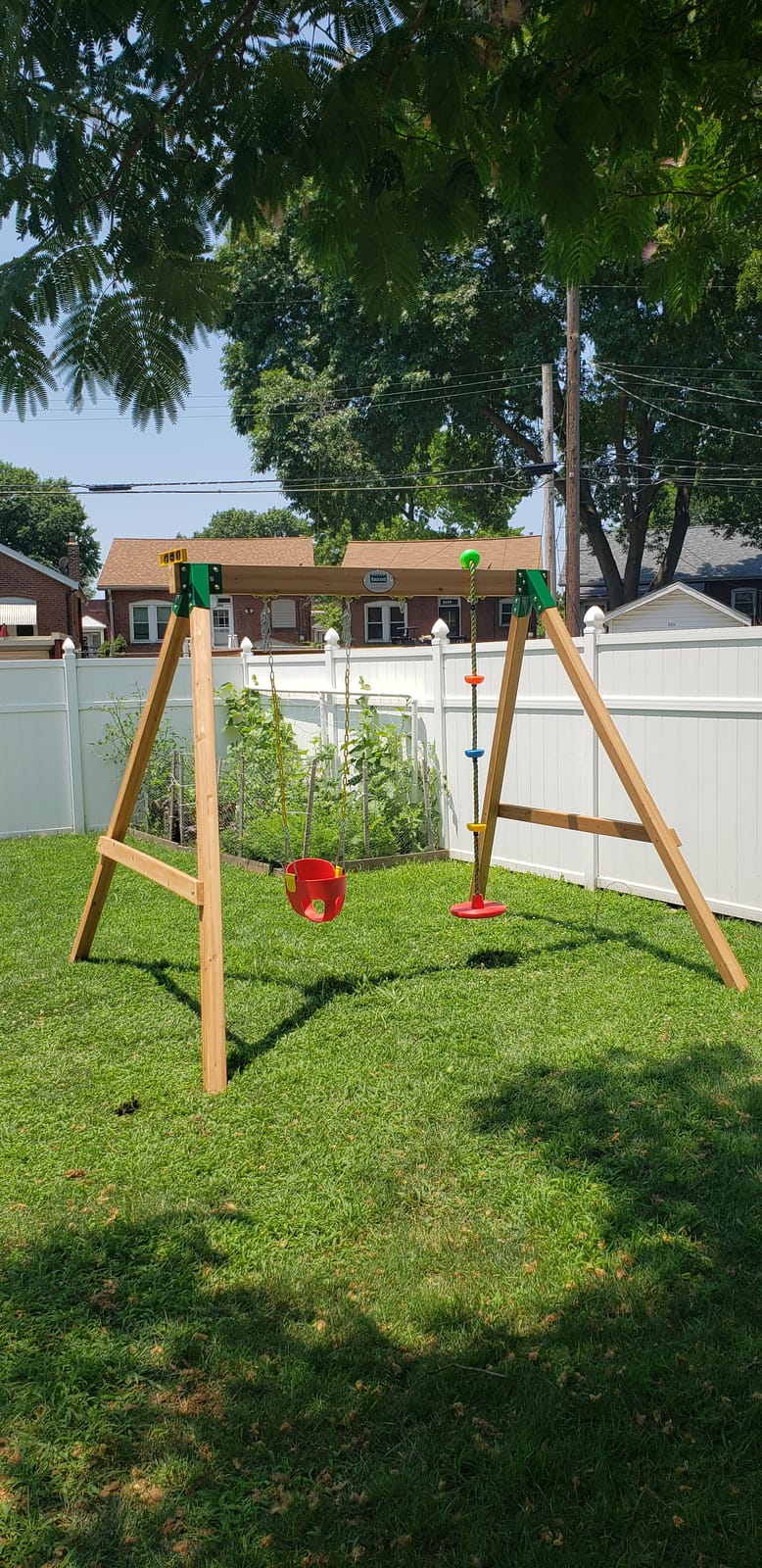 Backyard Discovery Durango Cedar Wood Swing Set Kit with Classic A-Frame, Two Belt Swings, Pinch-Free Ropes, Easy Assembly, Heavy-Duty, Lumber and Hardware Included, Outdoor Playset, Ages 3-10 customer photo 2