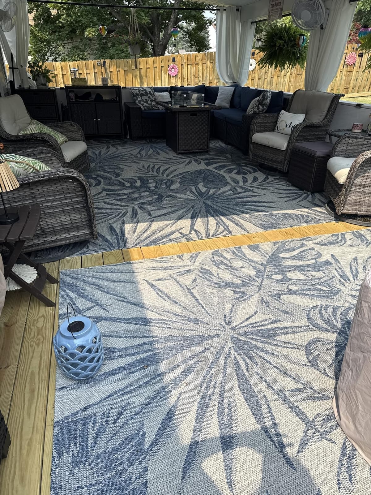 Keen Home Design Waterproof Outdoor Area Rug, Patio Deck Porch, 8x10 | Fade Resistant In Direct Sun, Dries In Hours, Low Pile That Doors Clear; Ideal For Balcony, Poolside, Sunroom, Garden customer photo 1