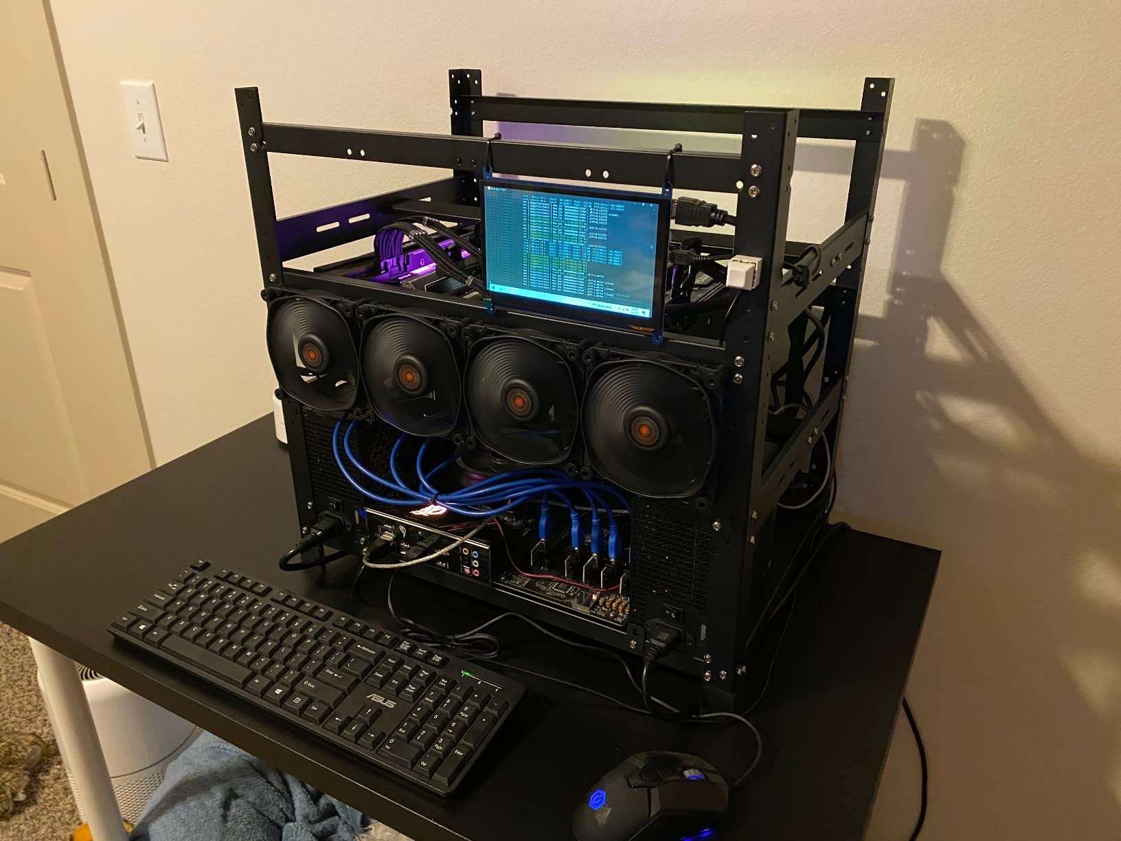 Mining Rig Frame for 12GPU, Steel Open Air Miner Mining Frame Rig Case customer photo 2