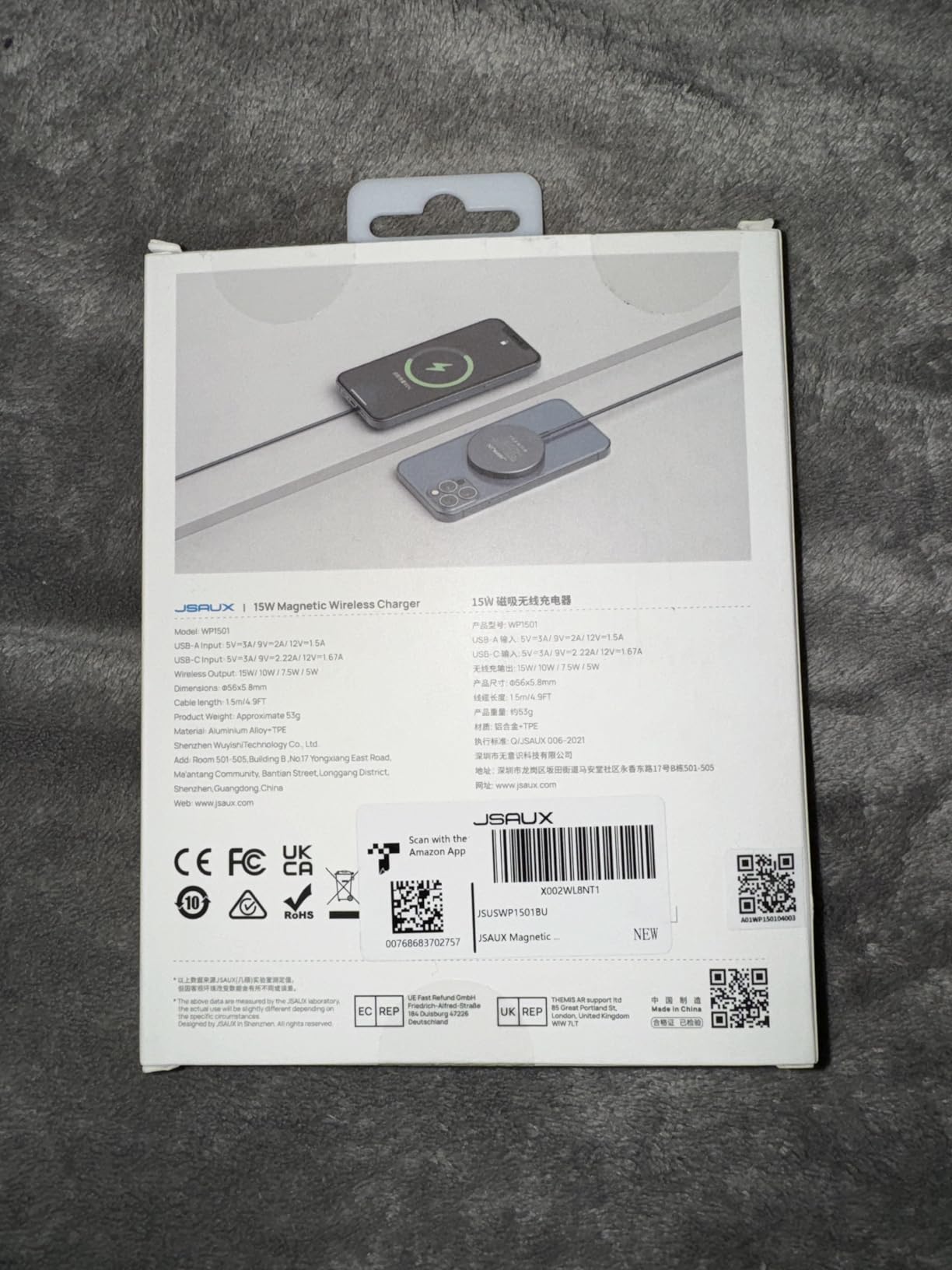 JSAUX Charger for iPhone 17 Magsafe Wireless Charging, Compatible with iPhone 17 Air Pro Max/16/15/14/13/12 Series, Magnetic Mag Safe Charging Pad, Aluminum Alloy, USB & USB C Dual Ports customer photo 2