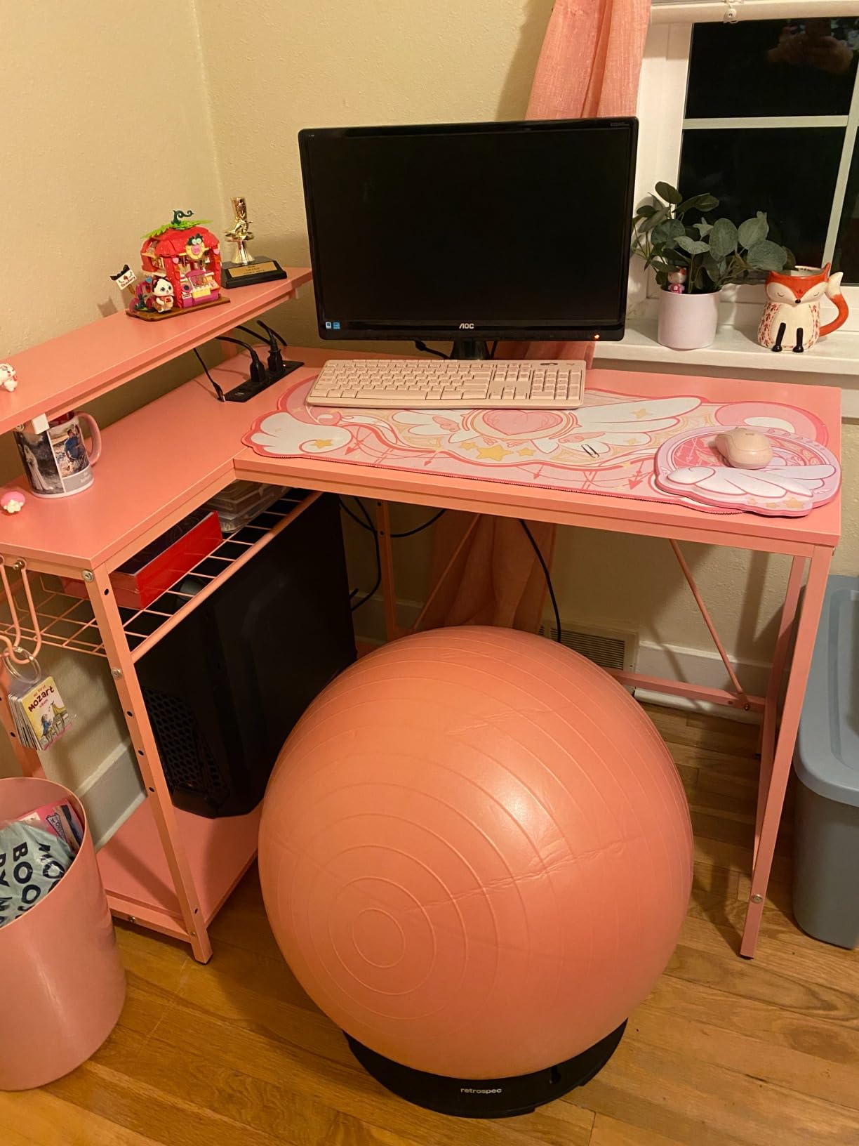 Retrospec Luna Exercise Ball with Pump - Anti-Burst Fitness Equipment for Yoga, Core Training & Stability - Home Gym Swiss Ball for Office & Pregnancy customer photo 1