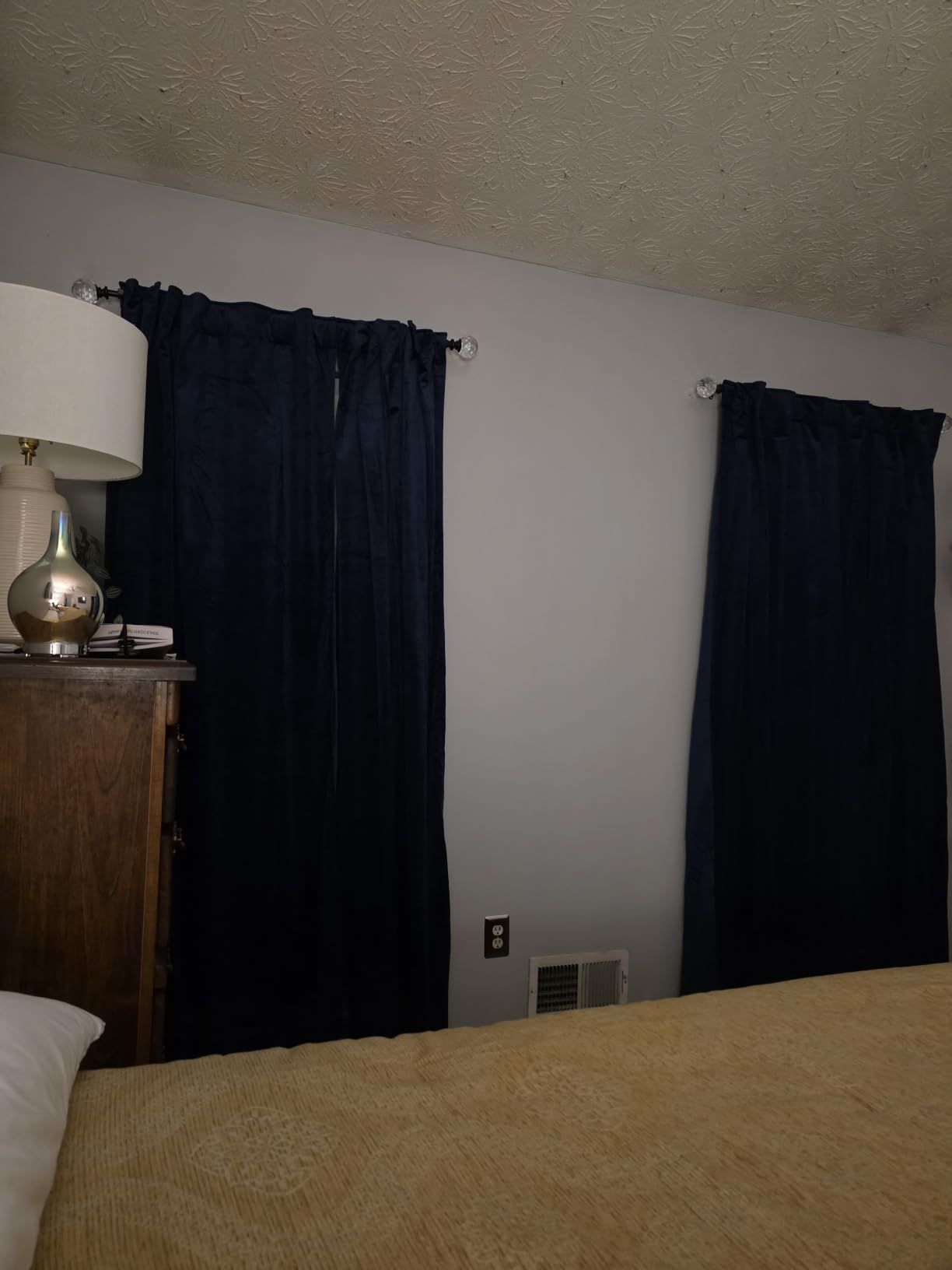 RYB HOME Blue Velvet Blackout Curtains for 84 inches Bedroom Living Room | Thermal Insulated, Privacy UV Block, Noise Reducing, Energy Saving, Luxury Window Decor for Kids, W52 x L84, Navy, 2 Panels customer photo 2
