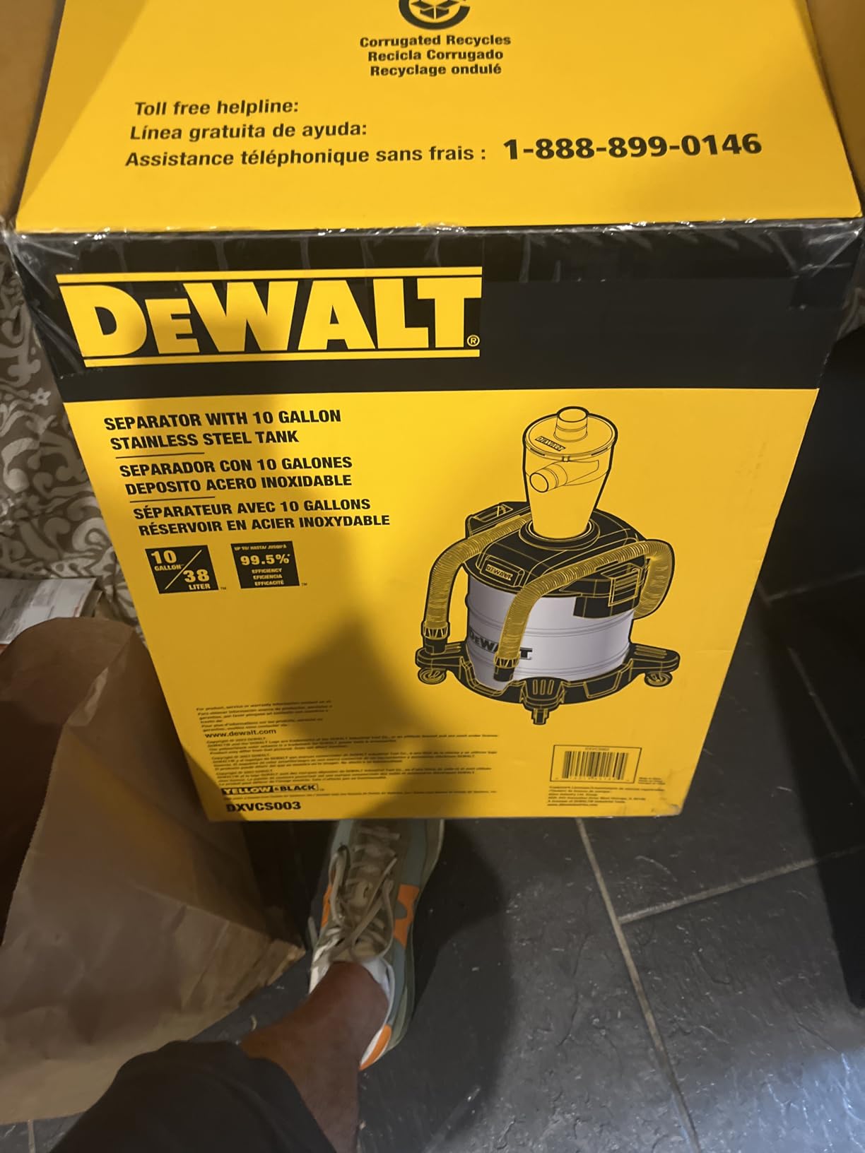 DEWALT 10 Gallon Cyclone Dust Separator for Wet/Dry Shop Vacuums, DXVCS003 customer photo 1
