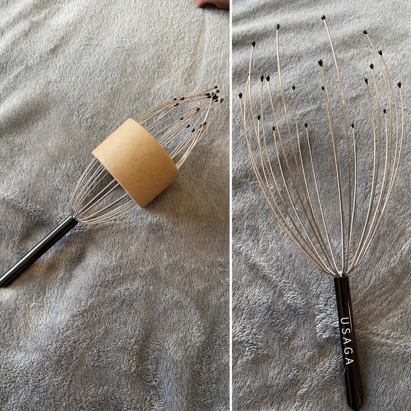USAGA Head Massager Scalp Massager 20 Fingers Head Scratcher (Black&Black) | for Head Massage and Body Relaxation customer photo 1